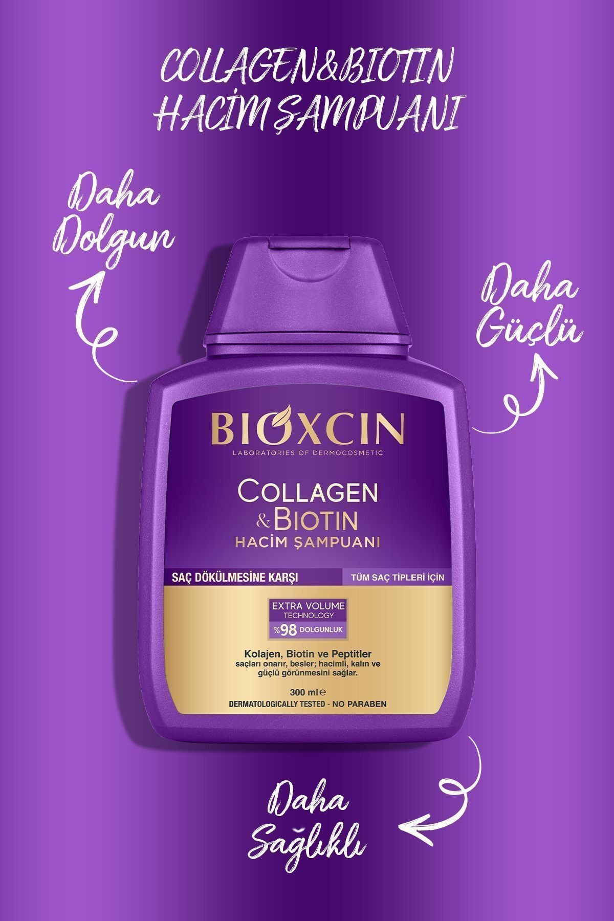 Collagen & Biotin Ekstra Hacim Şampuanı 300 Ml - Kolajen Biotin İnce Seyrek Saçlar