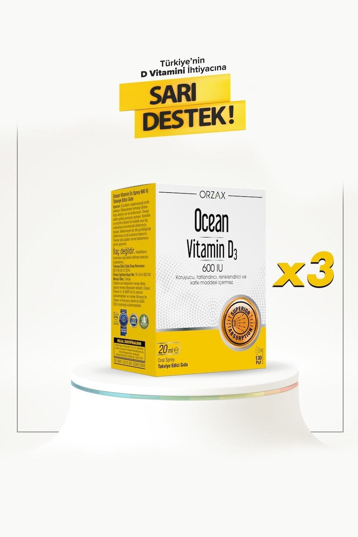 Vitamin D3 600 Iu 20 Ml Sprey 3 Adet