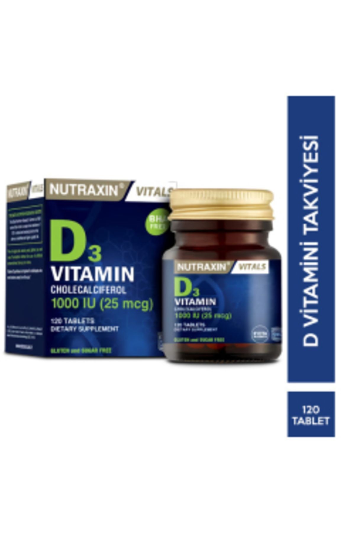 Vitamin D3 120 Tablet D Vitamini Takviyesi ( 1 ADET )