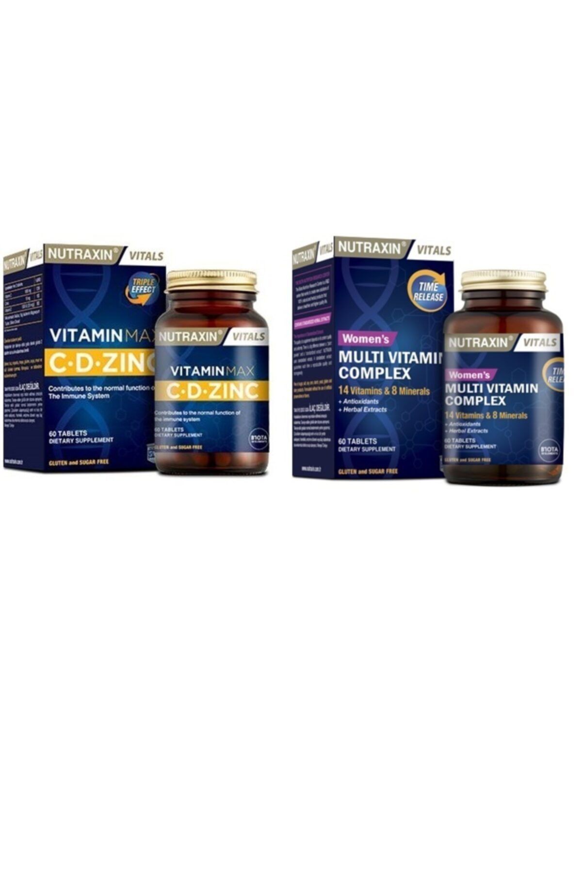 1000 Mg C Vitamini,1000 Iu D Vitamini Ve 10 Mg Çinko (vitamin Max)+ Multivitamin Kadın 60 Tablet