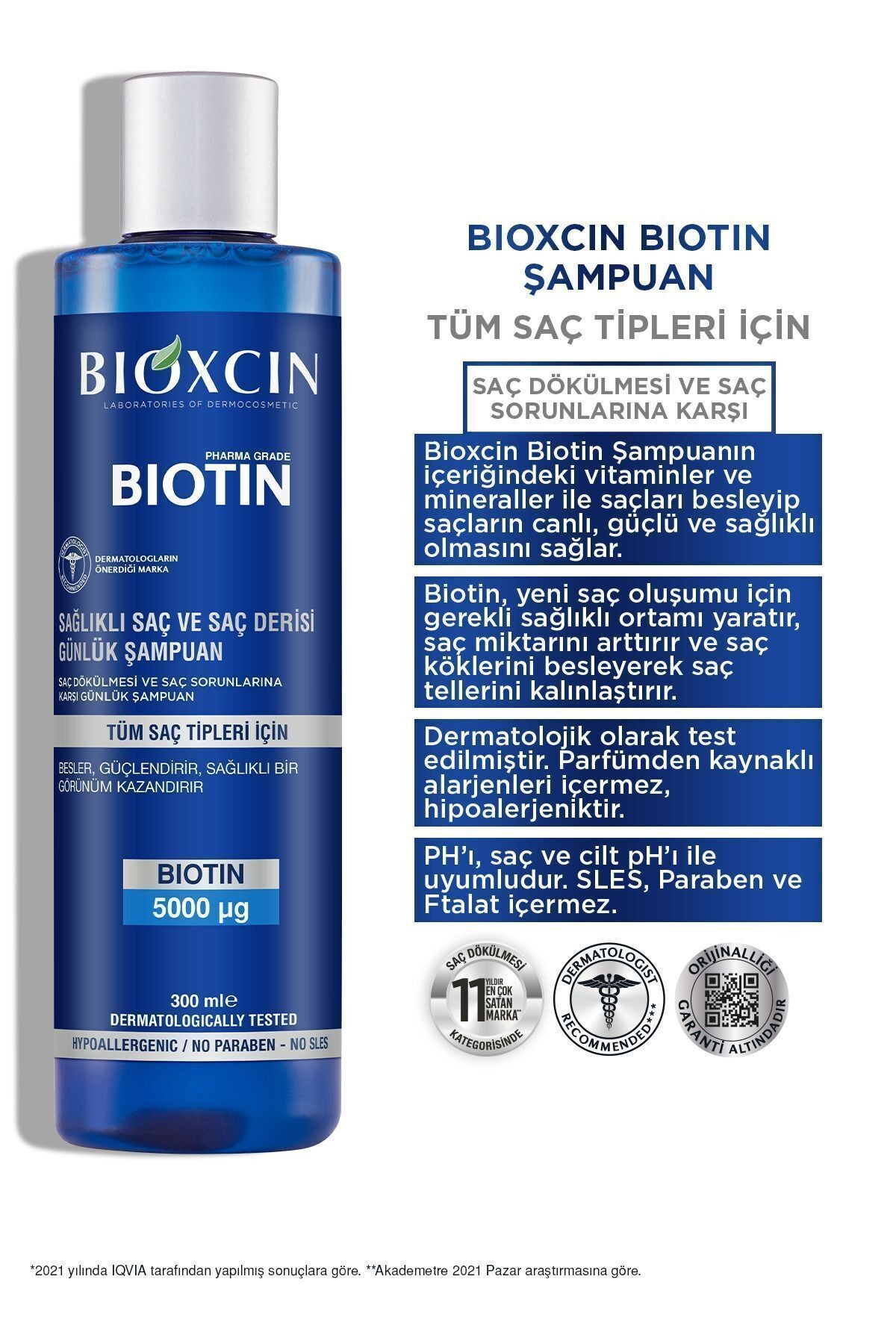 Biotin Şampuan 300 ml - Hassas Saç Derisi Hassas Saçlar