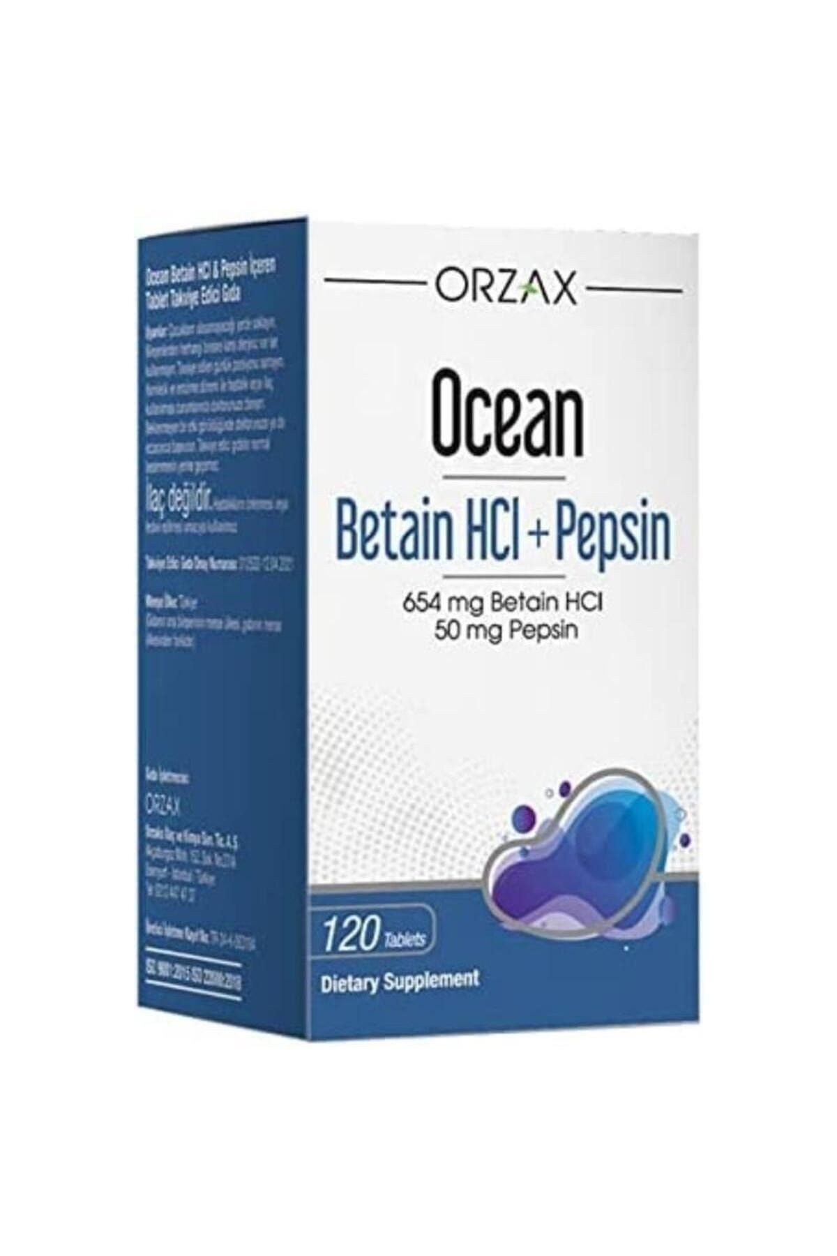 Ocean Betain HCI+ Pepsin Takviye Edici Gıda 120 Tablet