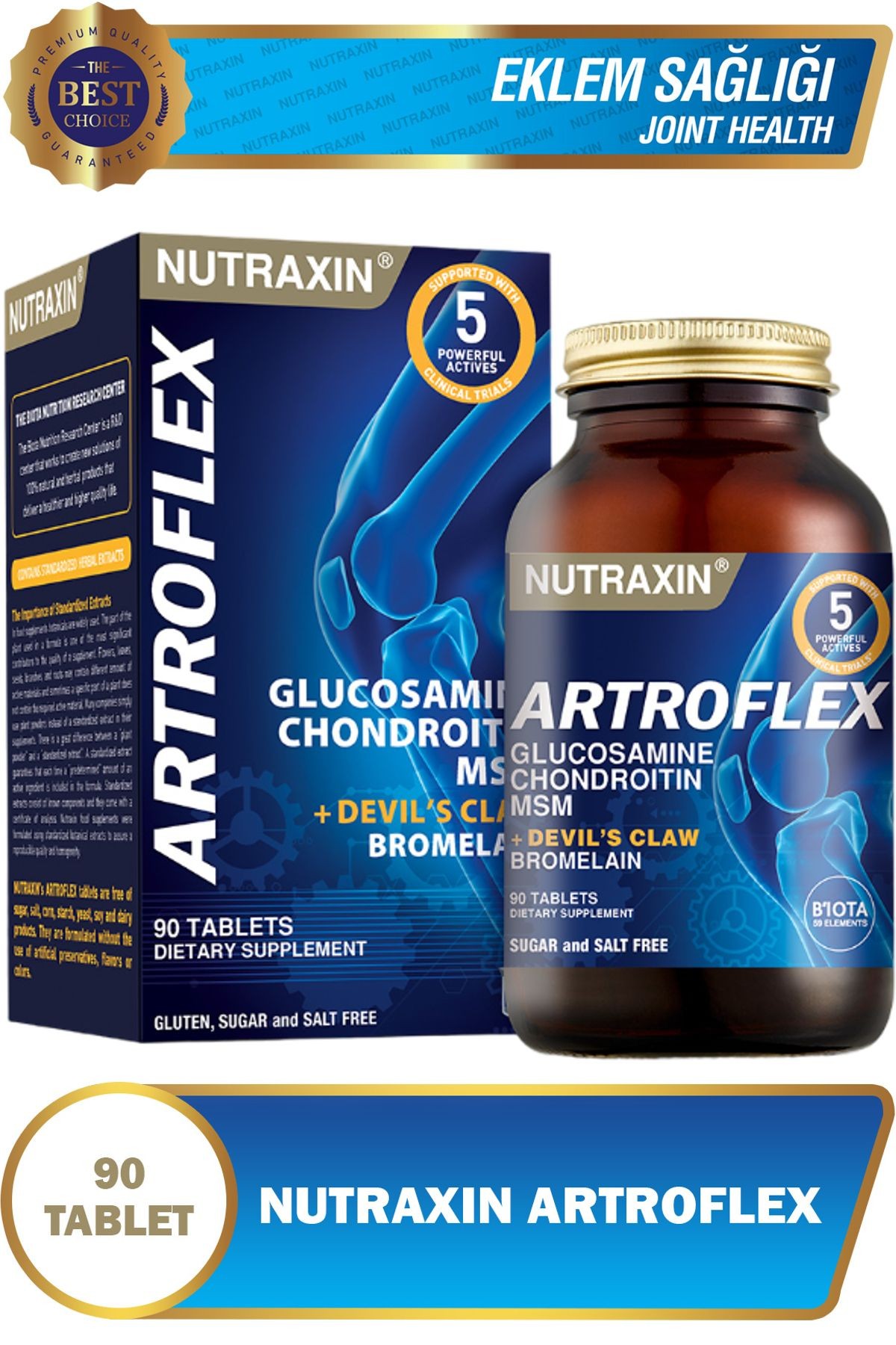 Artroflex 90 Adet Tablet - (Glukozamin-MSM-Kondroitin-Bromelain-Şeytan Pençesi)