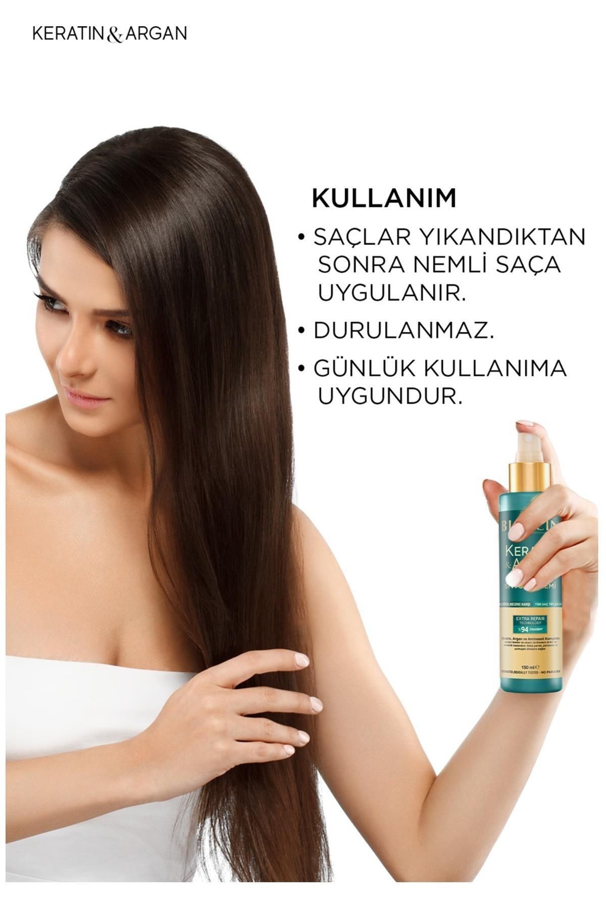 Keratin Argan Onarıcı Saç Bakım Kremi  Yıpranmış  Hasar Görmüş Saçlar 150 ml