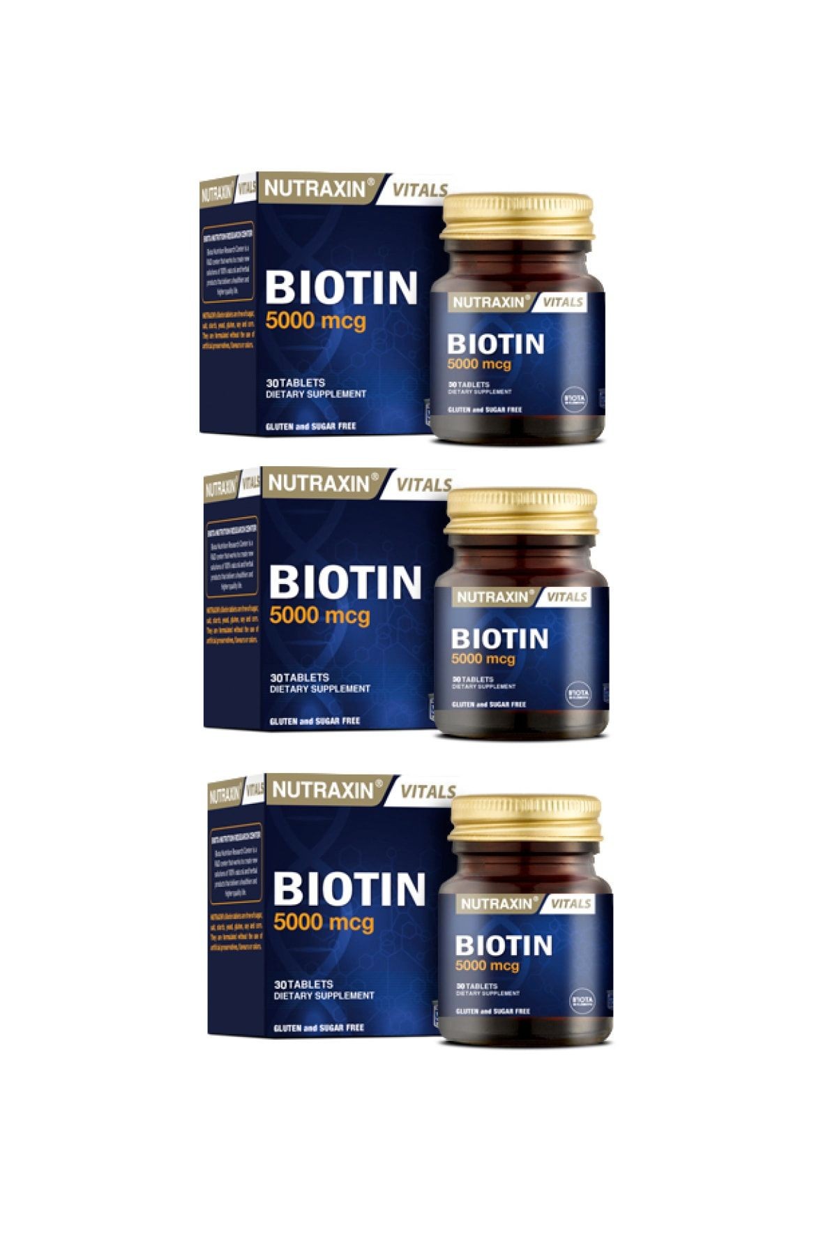 Vitals Biotin 5000 mcg 30 Tablet .3 Adet