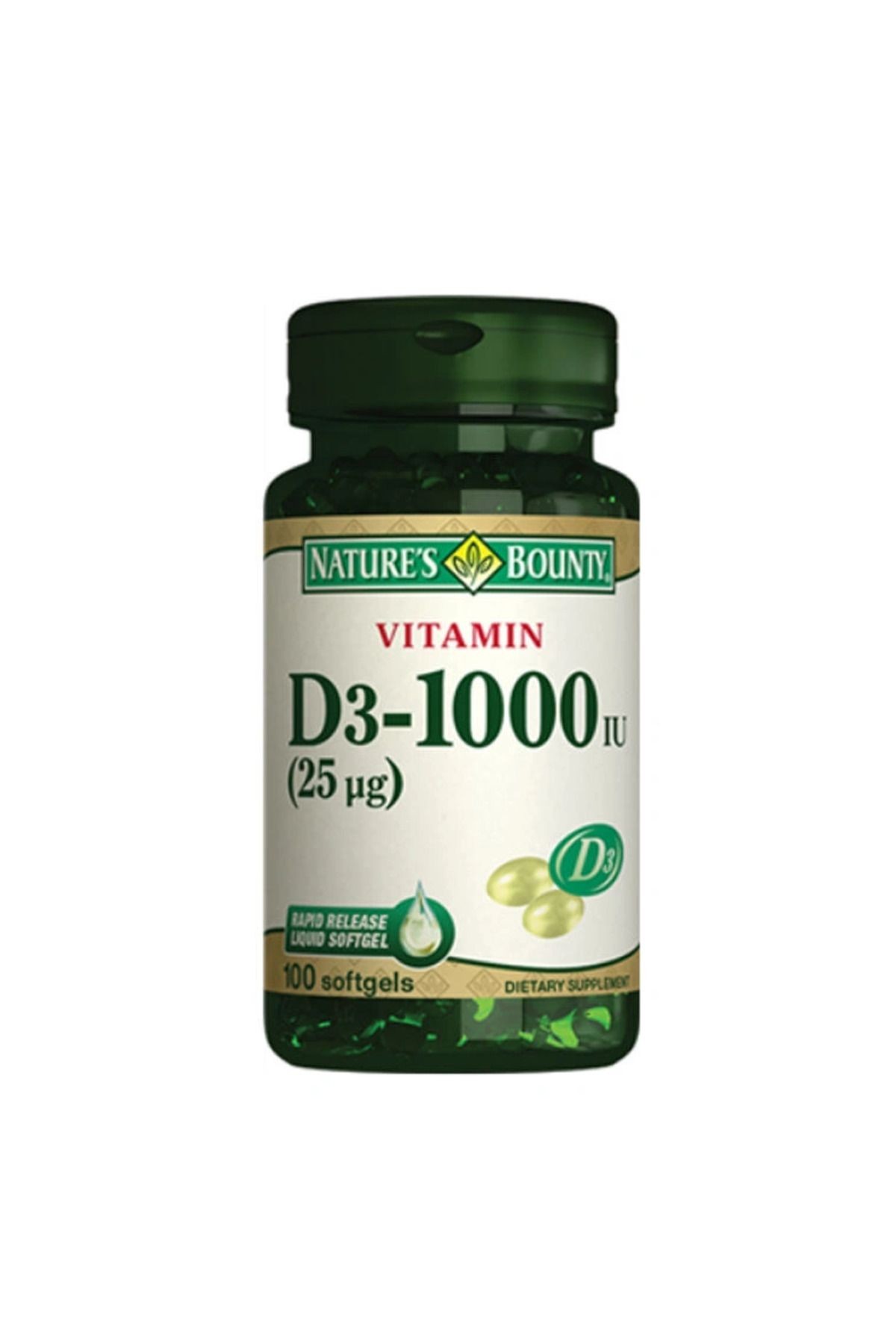 Natures Bounty Vitamin D3-1000 IU 100 Yumuşak Jelatin Kapsül-MFREYON00869