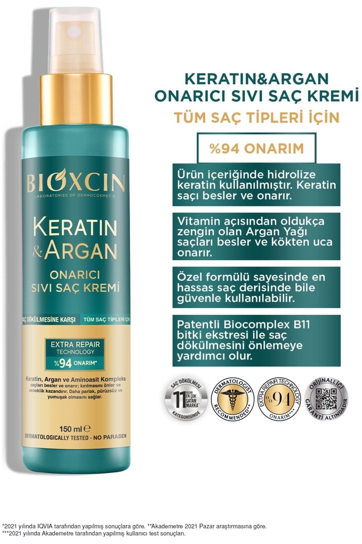 Keratin Argan Onarıcı Saç Bakım Kremi  Yıpranmış  Hasar Görmüş Saçlar 150 ml