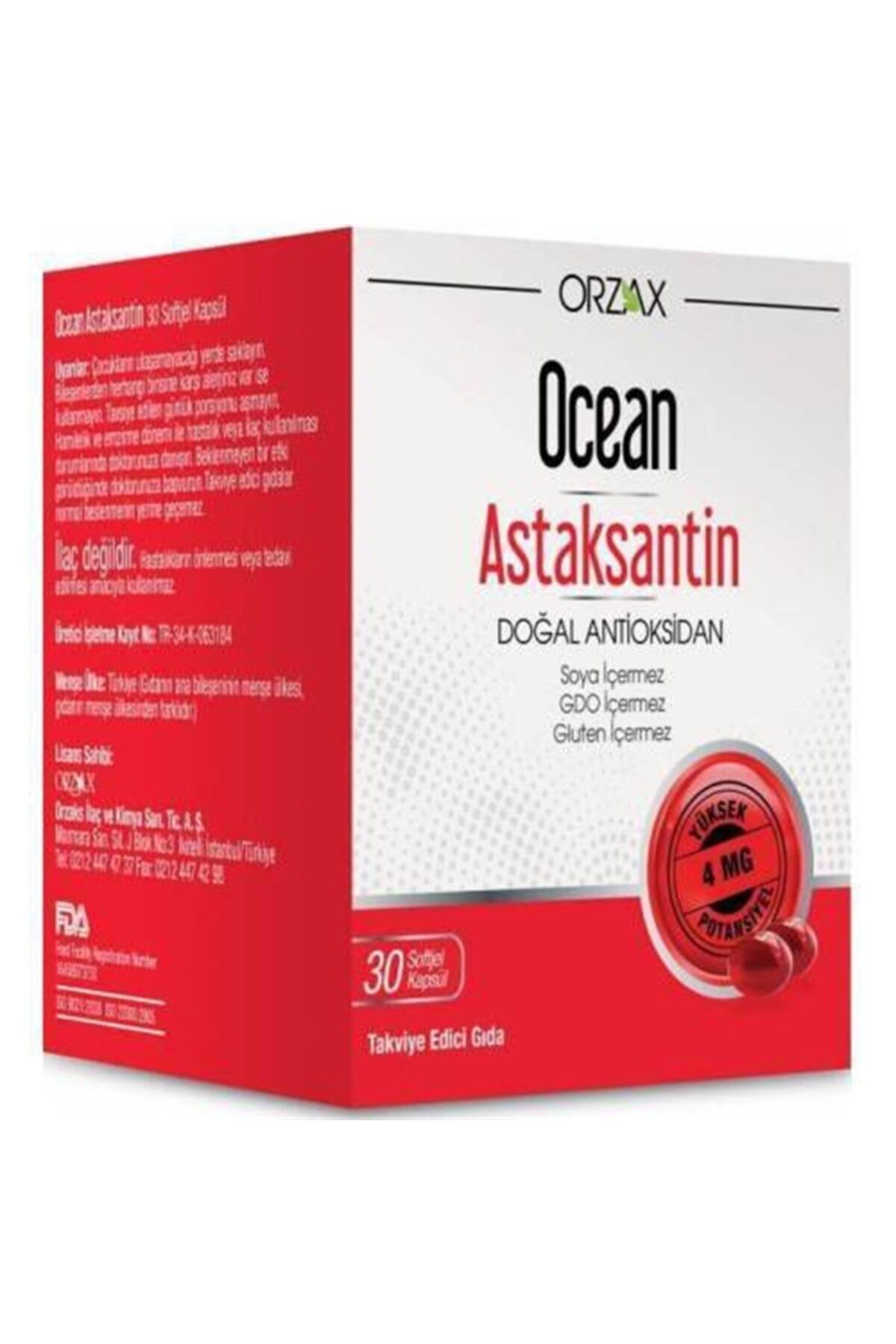 Takviye Edici Ocean Astaksantin 30 Soft Kapsül