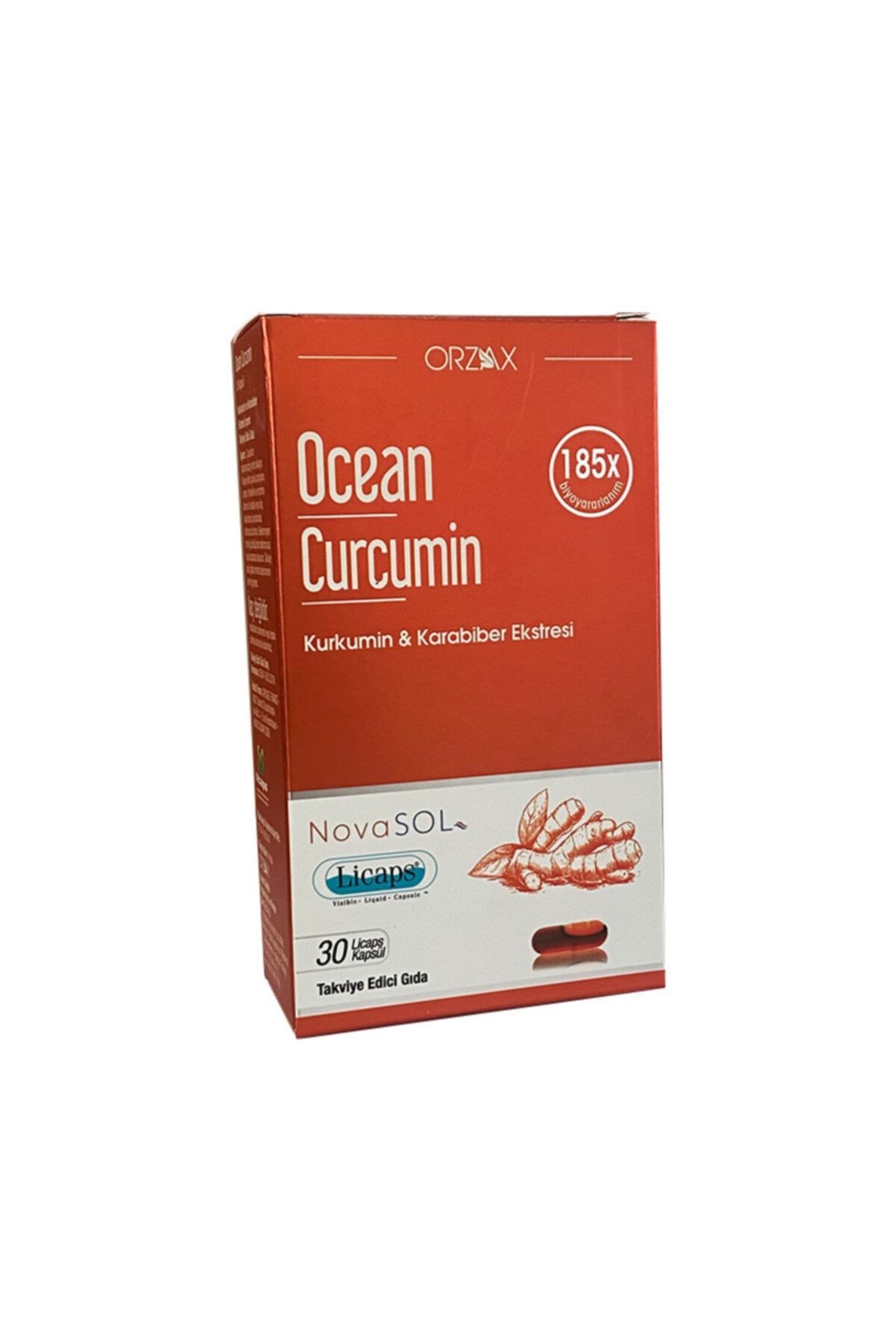 Orzax Ocean Curcumin Karabiber Ekstresi Takviye Edici Gıda 30 Kapsül