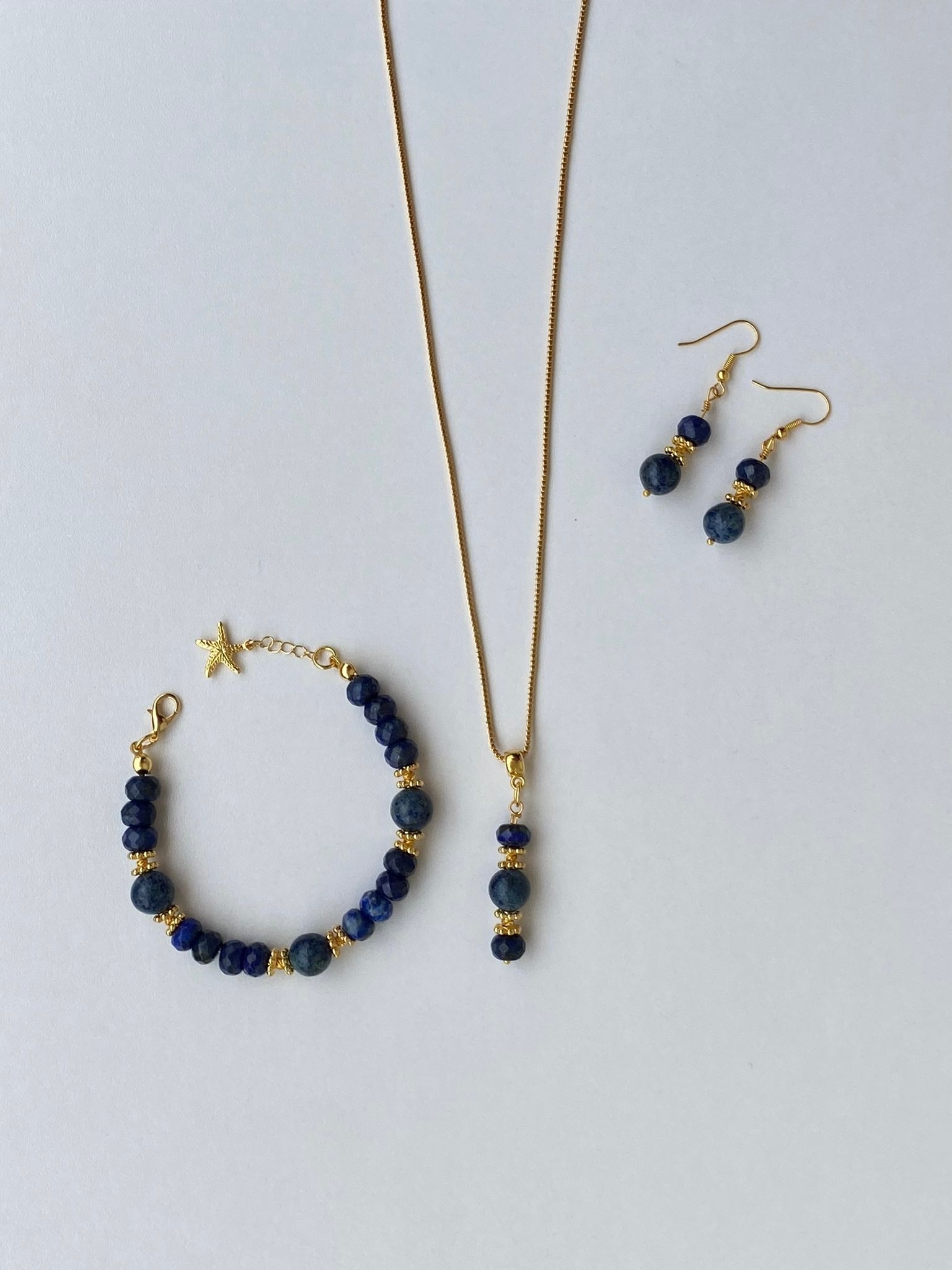 Lapis Lazuli Kolye, Bileklik ve Küpe