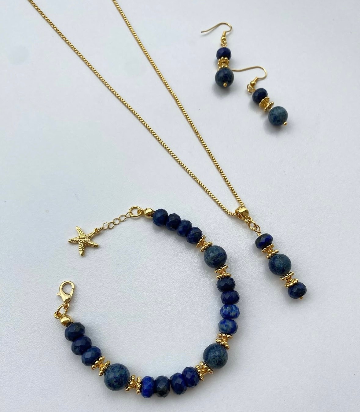 Lapis Lazuli Kolye, Bileklik ve Küpe