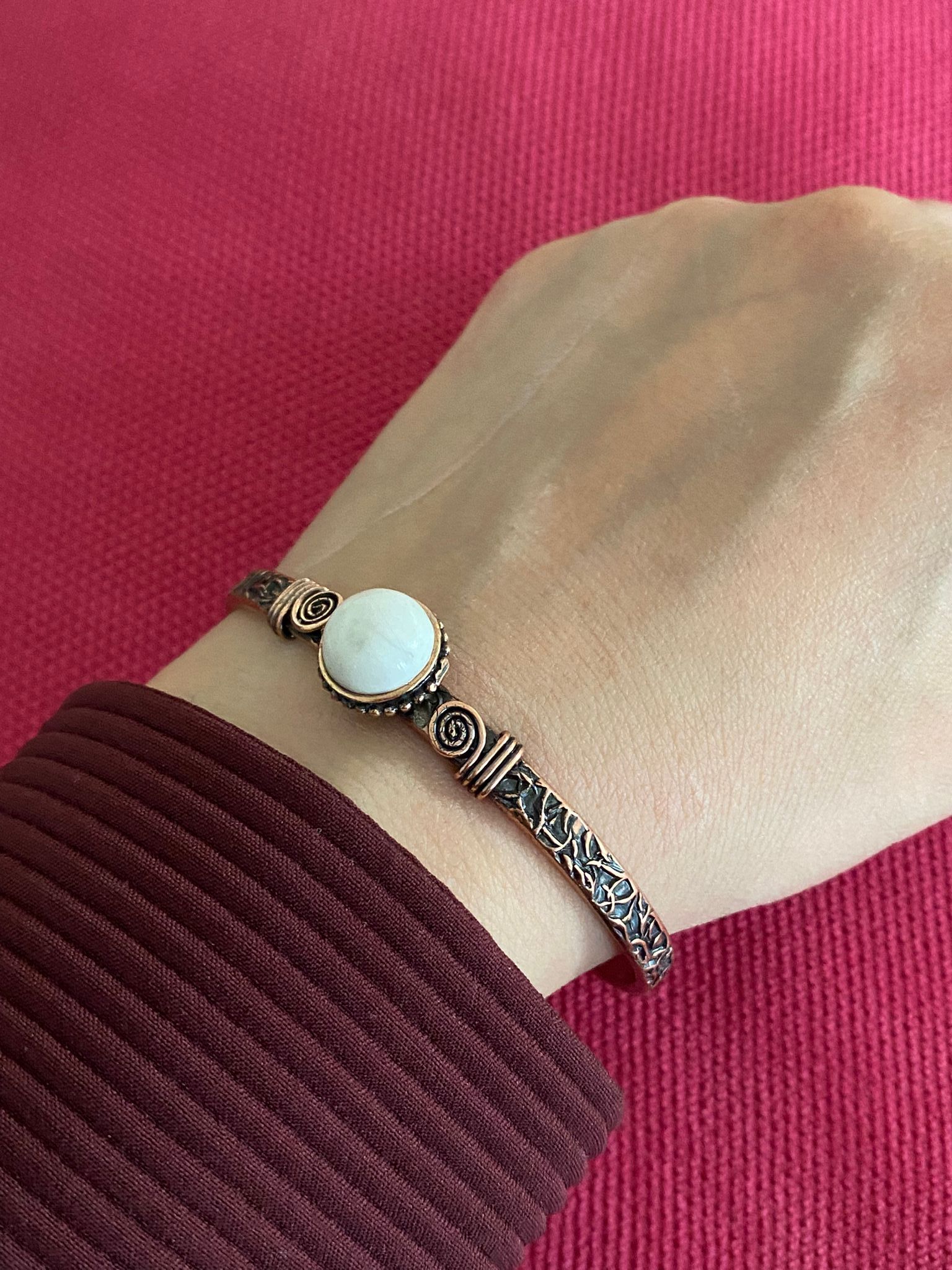 Doğal Taşlı Bakır Bileklik