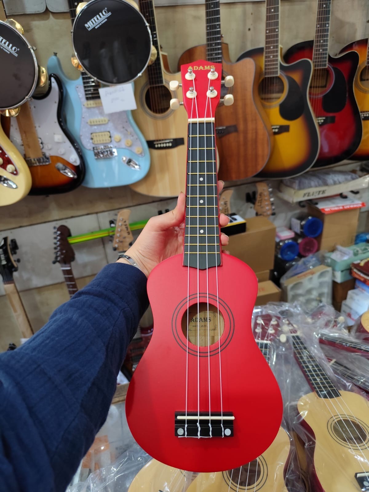 Soprano Ukulele Kırmızı 4 Telli Çocuk Ukulele