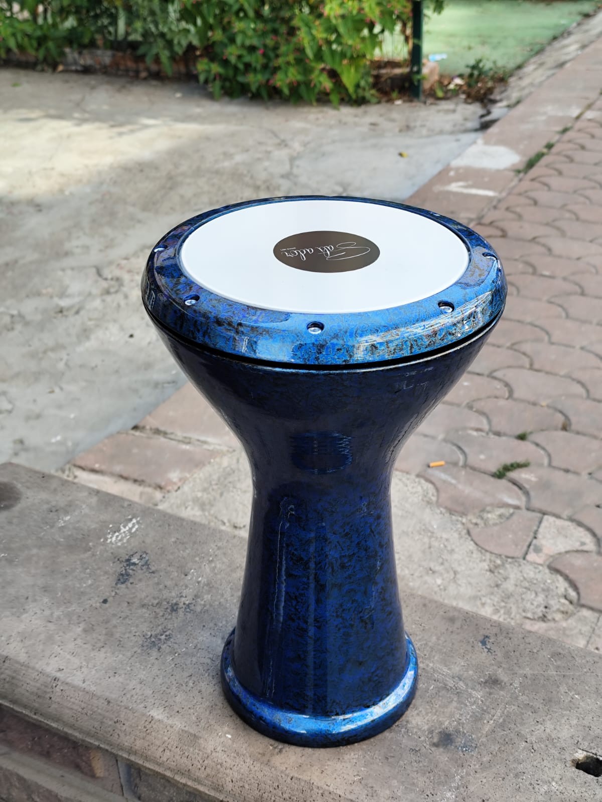 Profesyonel Marble Desen Mavi/Siyah Döküm Darbuka Büyük Boy Mısır Çömlek Darbuka