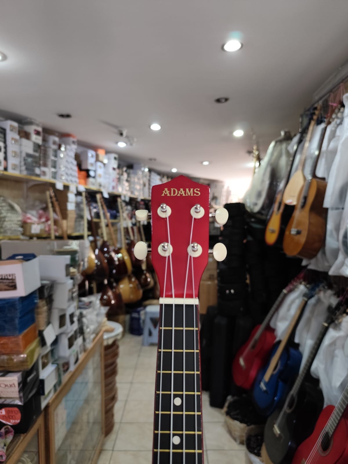 Soprano Ukulele Naturel/Kırmızı 4 Telli Çocuk Ukulele