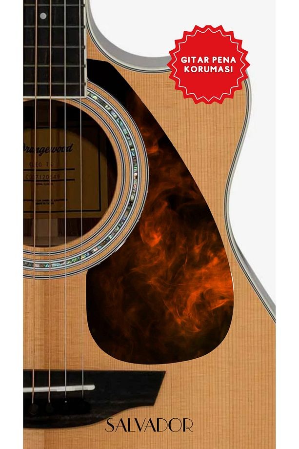 Pickguard Akustik Gitar Kendinden Yapışkanlı (Pena Korumalığı) - Fire