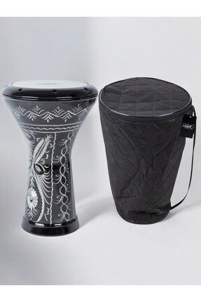 Profesyonel Erzincan El Işlemeli Döküm Darbuka Siyah Mısır Çömlek Darbuka - Kılıf Hediyeli