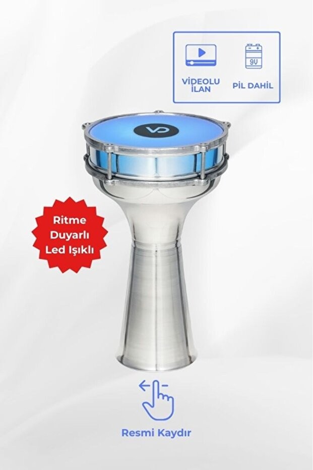 SV104AL - LED Işıklı (Ritme Duyarlı) Alüminyum Klasik Darbuka