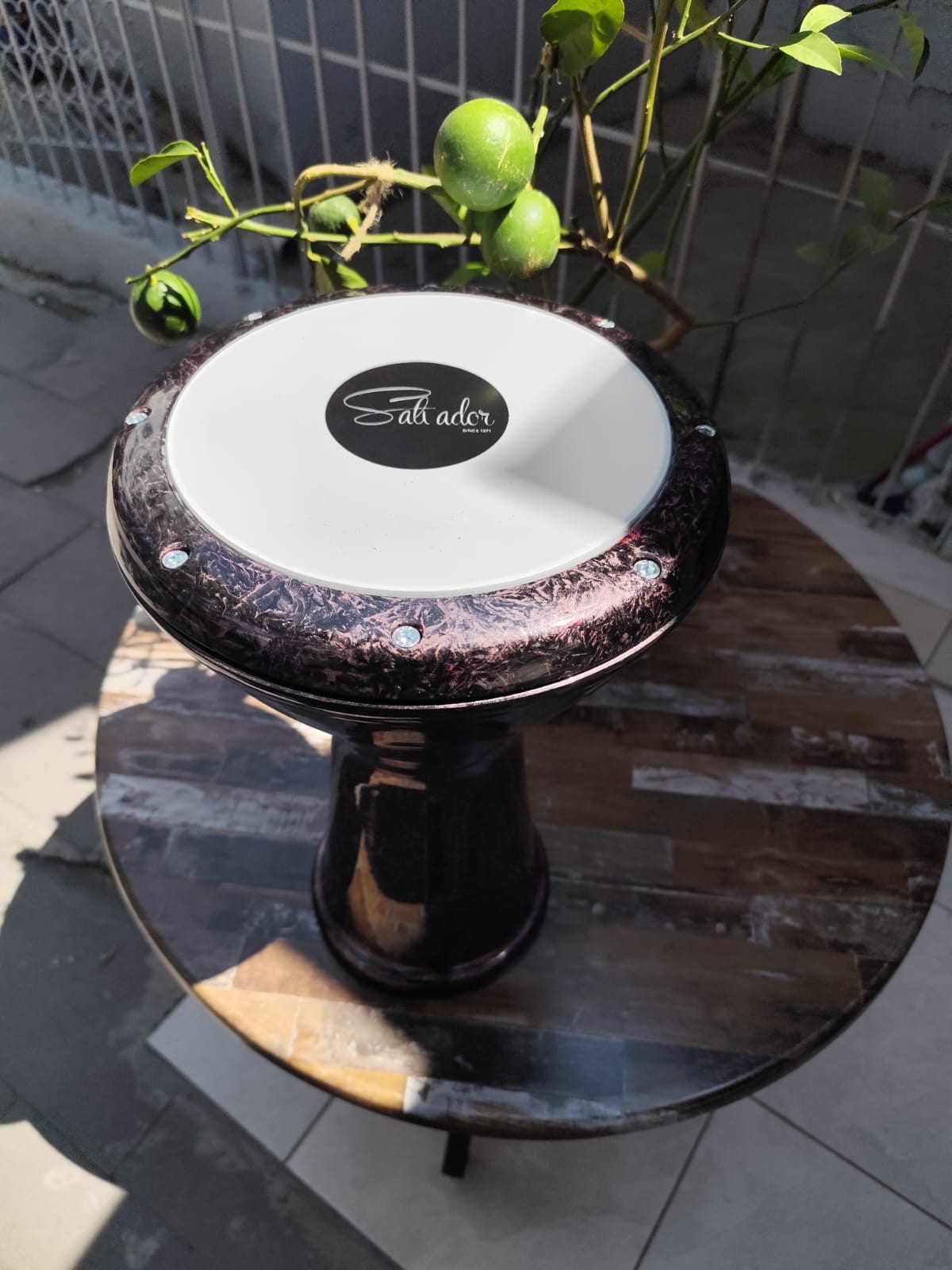 Profesyonel Marble Desen Mor/Siyah Döküm Darbuka Büyük Boy Mısır Çömlek Darbuka