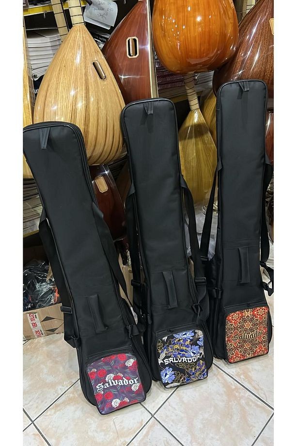  SALVADOR Saz Kılıfı Bağlama Kılıfı Korumalı Kalın Kılıf Kısa Sap Saz Kılıfı Cep Detaylı