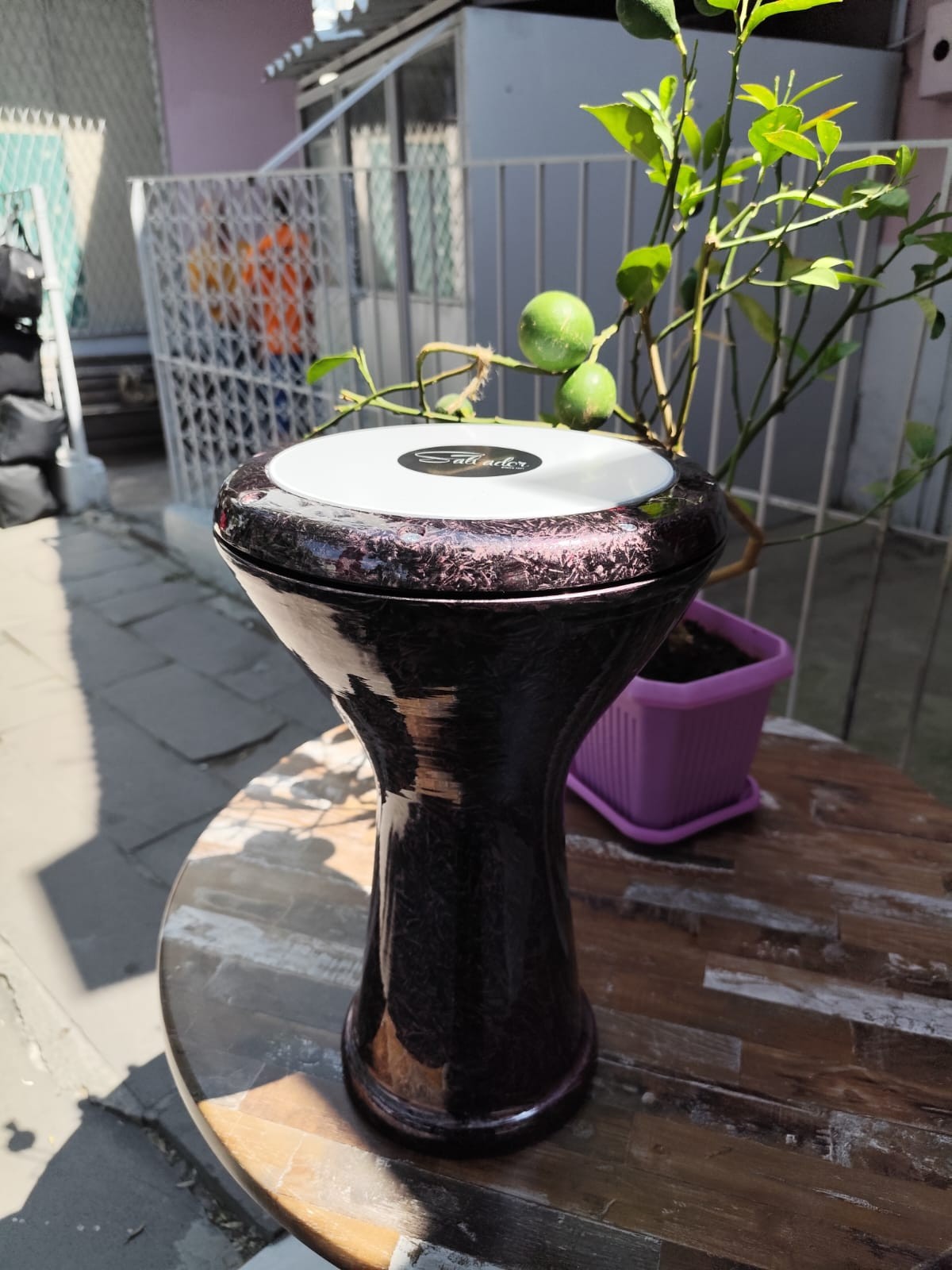 Profesyonel Marble Desen Mor/Siyah Döküm Darbuka Büyük Boy Mısır Çömlek Darbuka