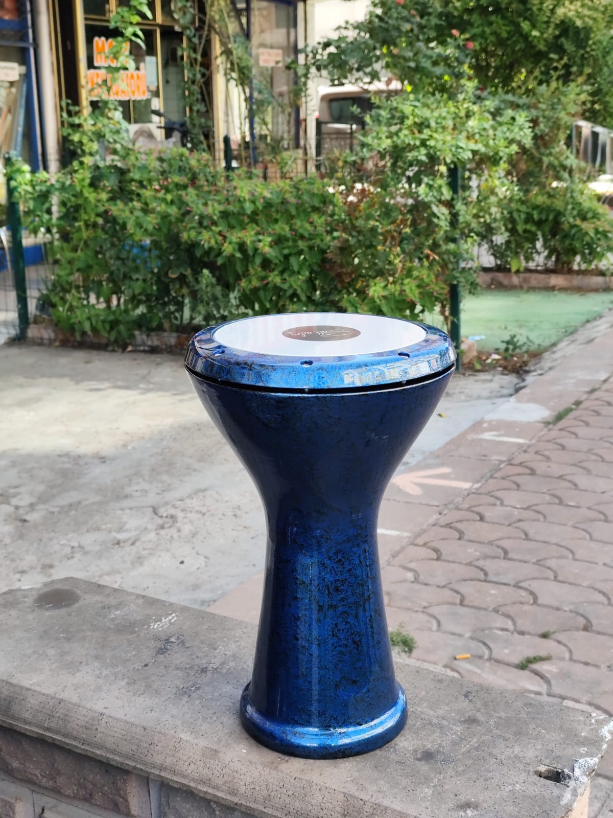Profesyonel Marble Desen Mavi/Siyah Döküm Darbuka Büyük Boy Mısır Çömlek Darbuka