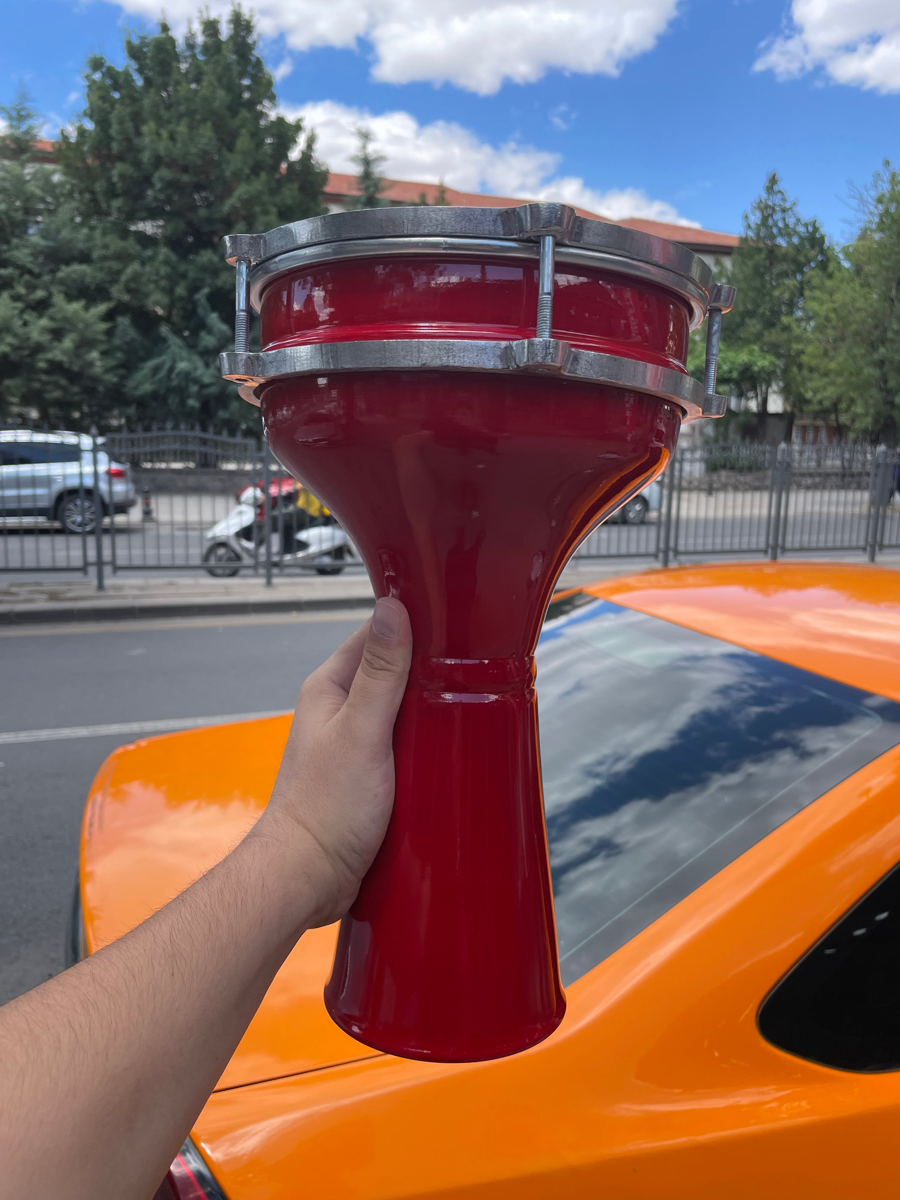  4 Numara Alüminyum Darbuka SV104 - Kırmızı