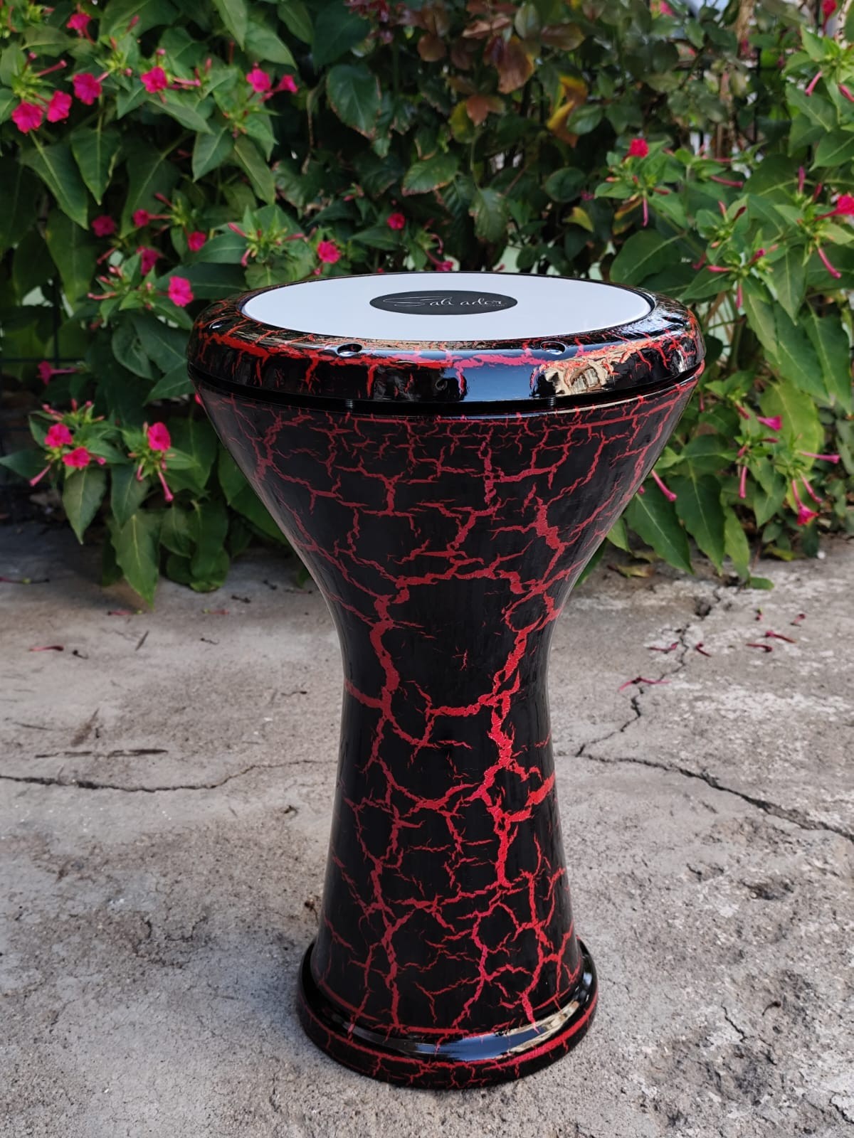 Salvador Profesyonel Döküm Darbuka Mısır Darbuka Kırmızı Kırçıllı