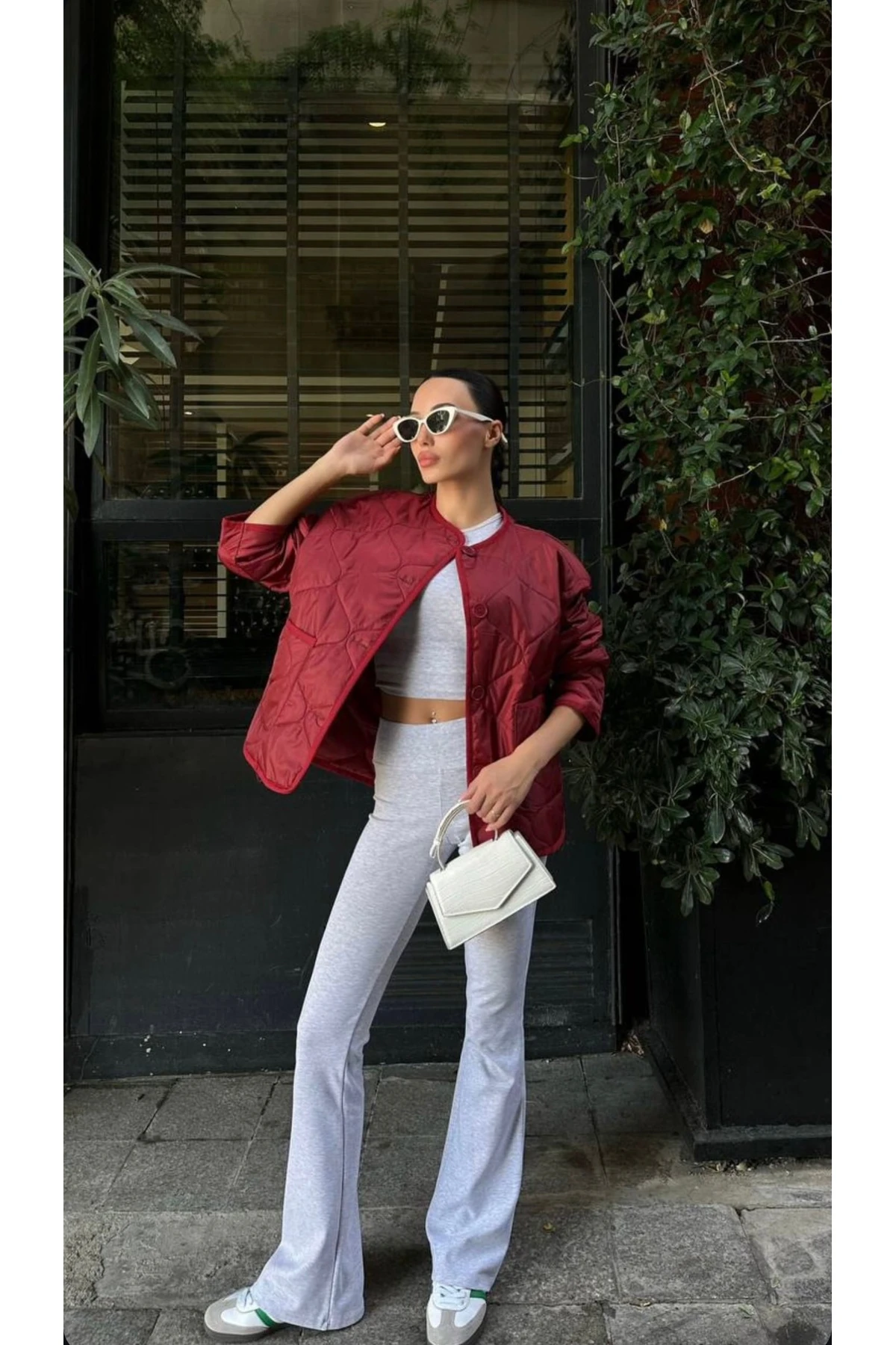 BORDO CEPLİ KAPİTONE CEKET