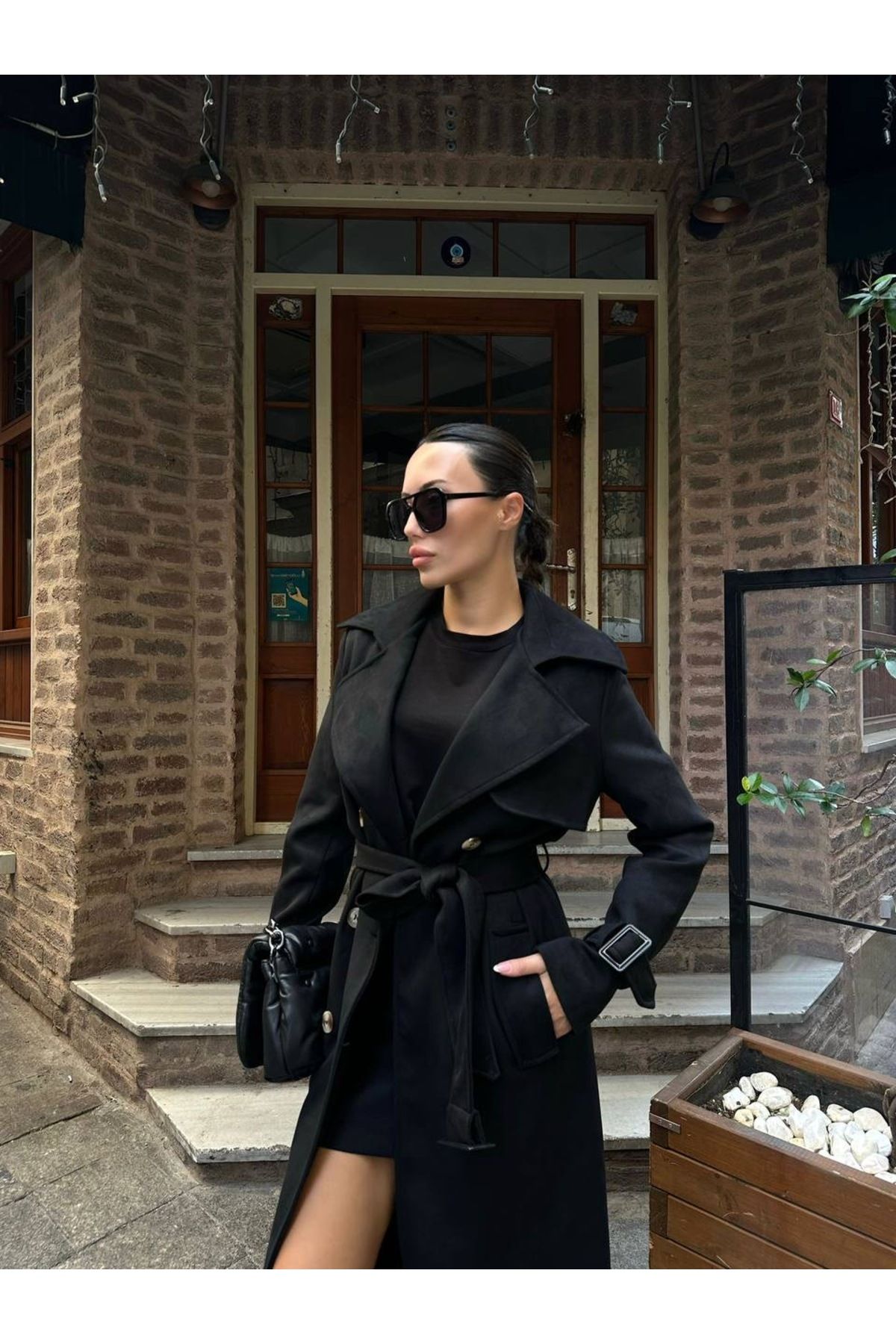 SÜET KEMERLİ KABAN