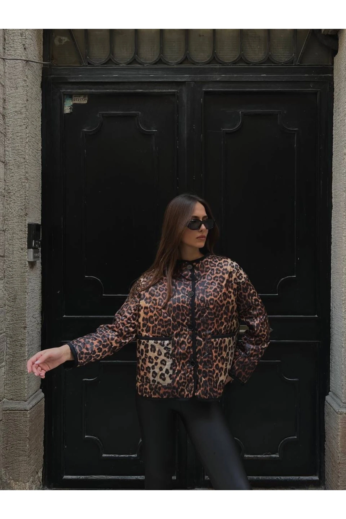 LEOPAR DESENLİ KAPİTONE CEKET