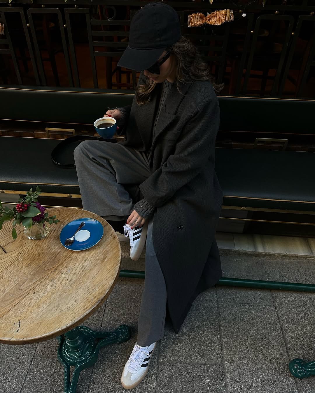 OVERSİZE SİYAH BALIKSIRTI MAXİ PİREMİUM KAŞE KABAN