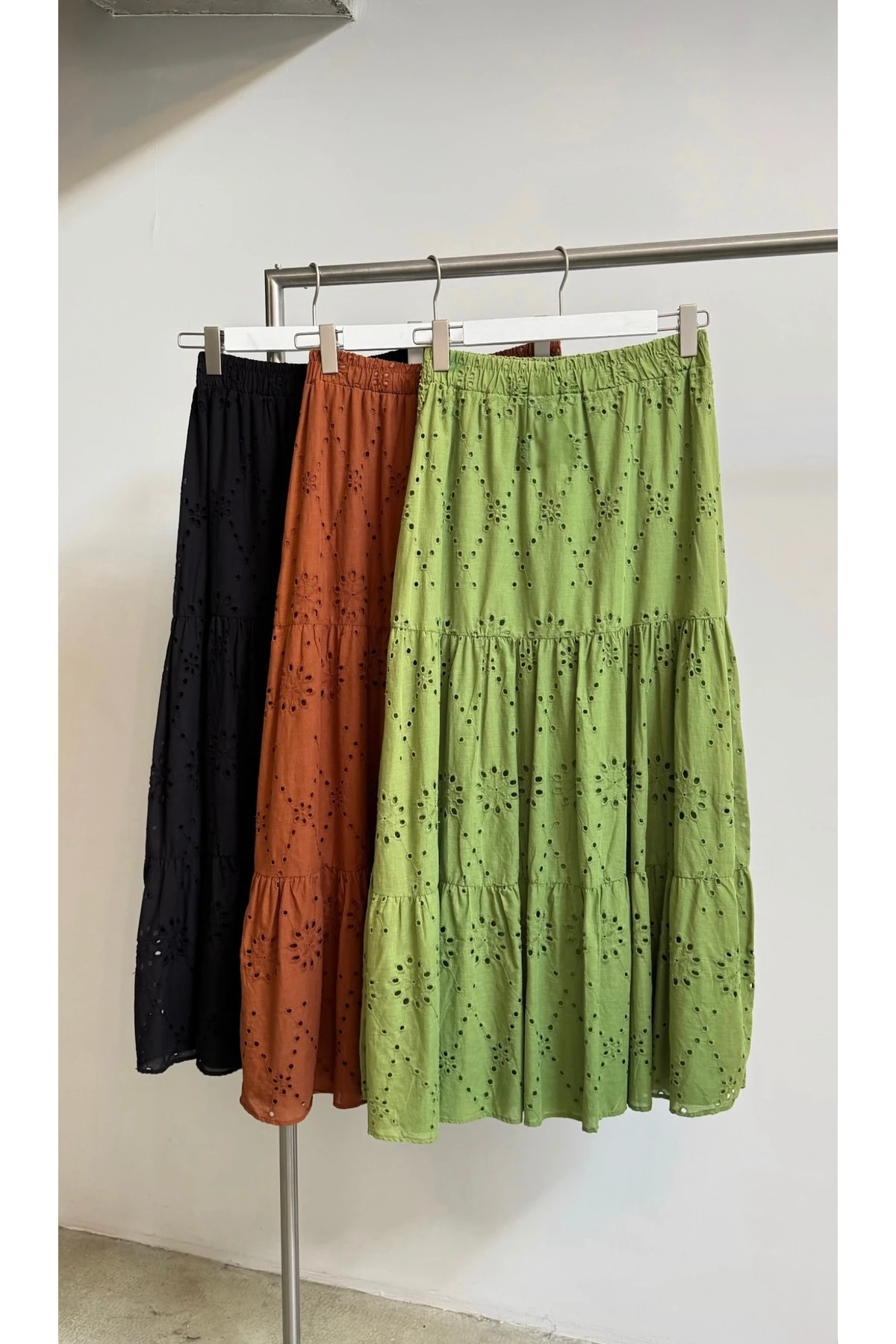 Kiremit Renk Brode Fisto Uzun Etek