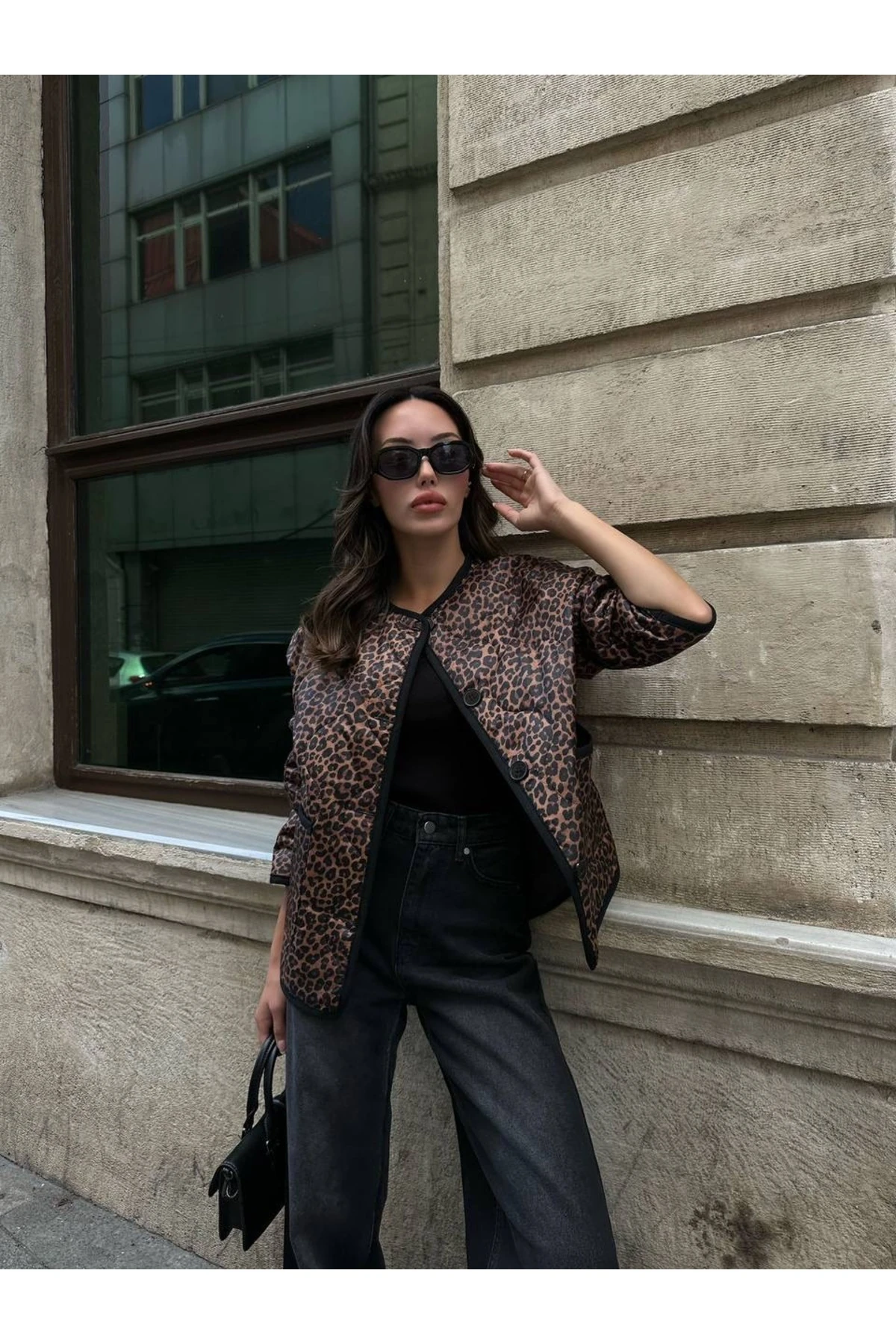 LEOPAR DESENLİ KAPİTONE CEKET