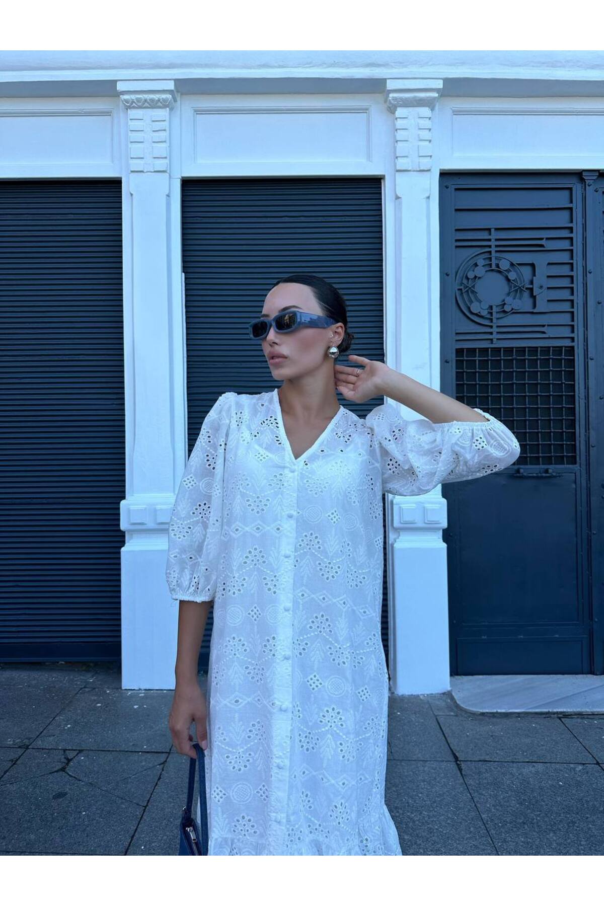 Pamuk Fisto Beyaz Elbise