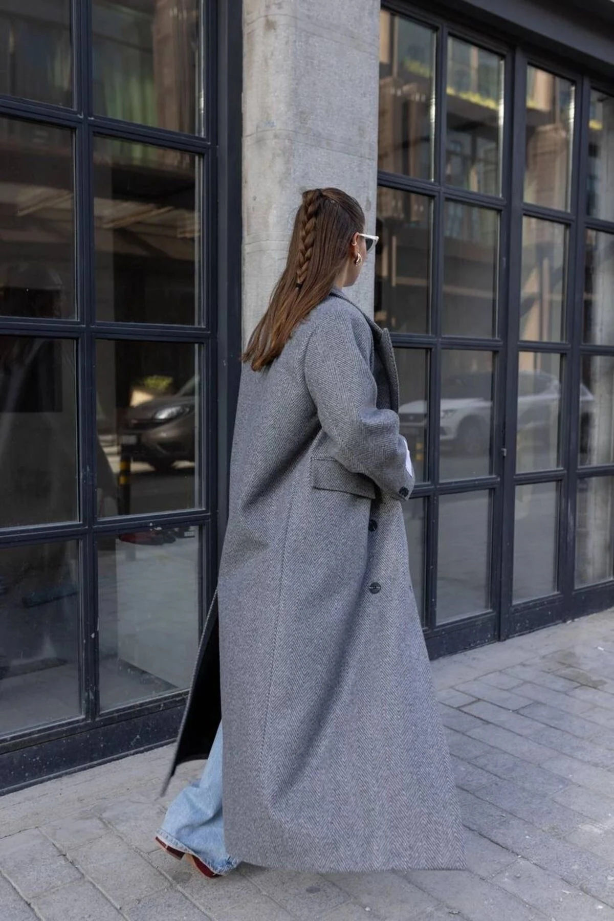 Bej Oversize  Arma Detaylı Balıksırtı Kaban