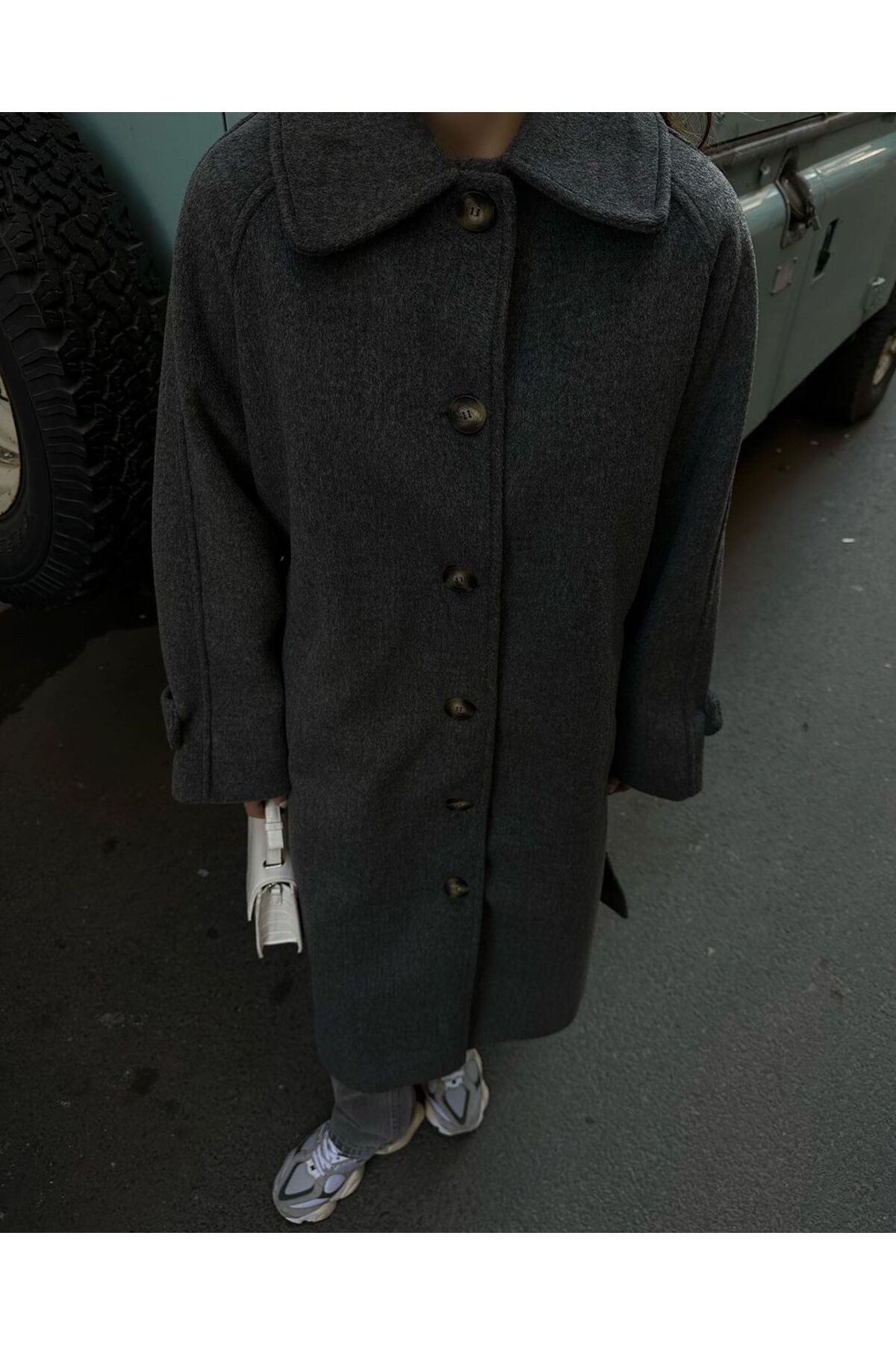 Kaşe Kaban Kuşaklı ( Oversize )