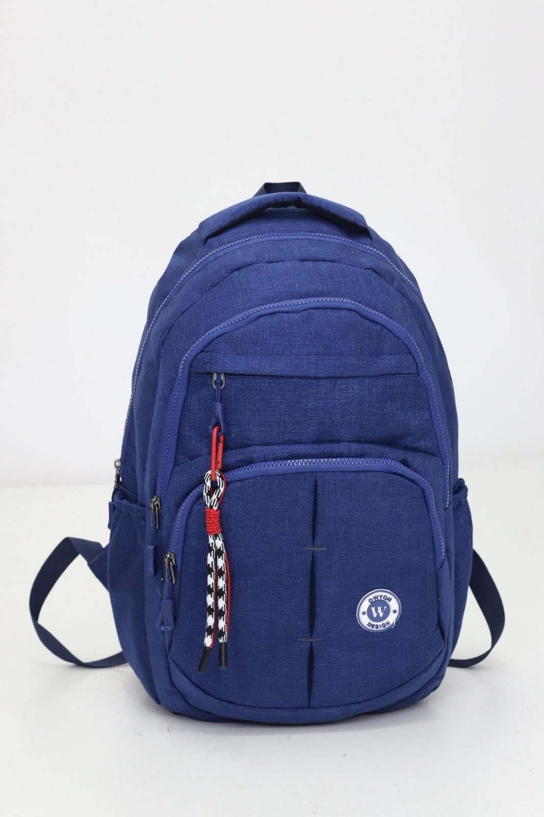 Lacivert Unisex Sıvı Geçirmez Kumaş  Günlük Sırt Okul Çantası WSB5044