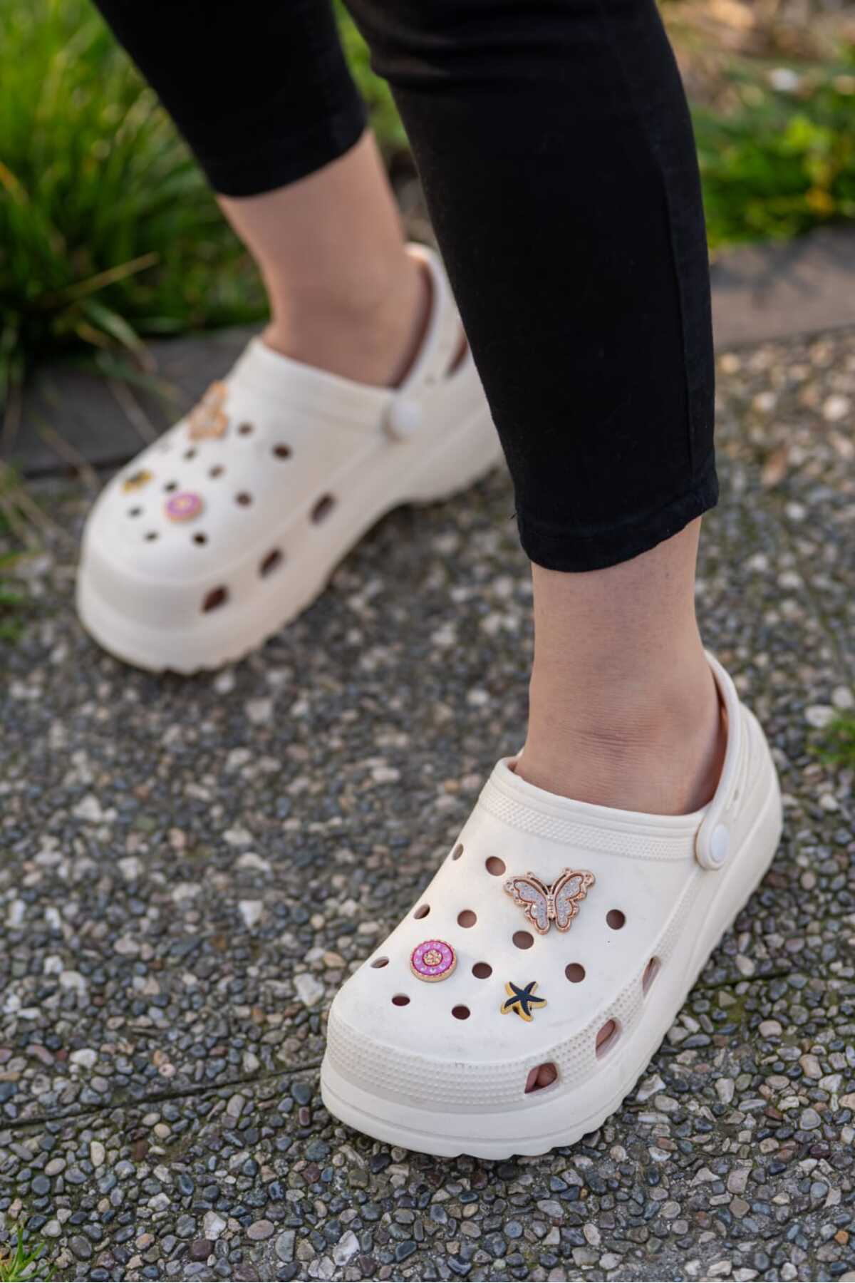 Bej Kadın Yüksek Tabanlı Sabo Taşlı Terlik Wsb0700