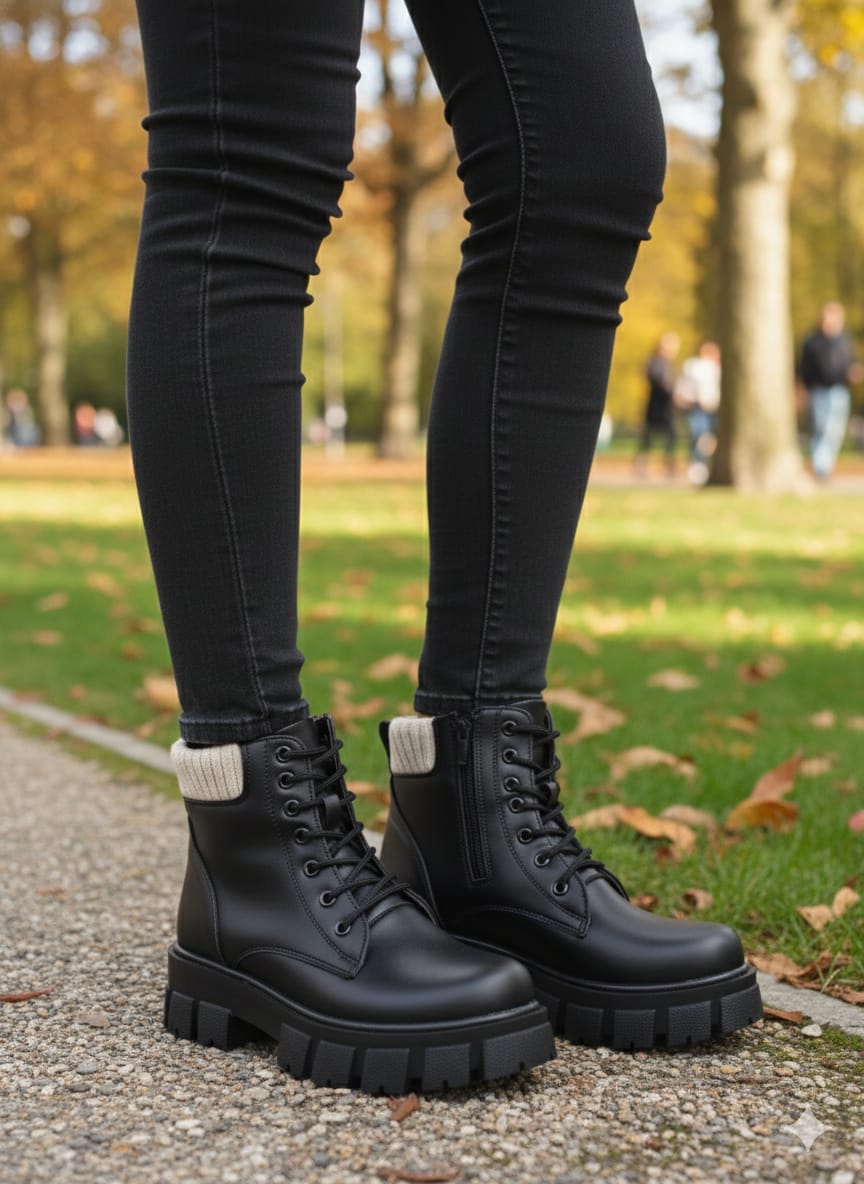 Kadın Siyah Su Geçirmez Triko Postal Bot WSB1160