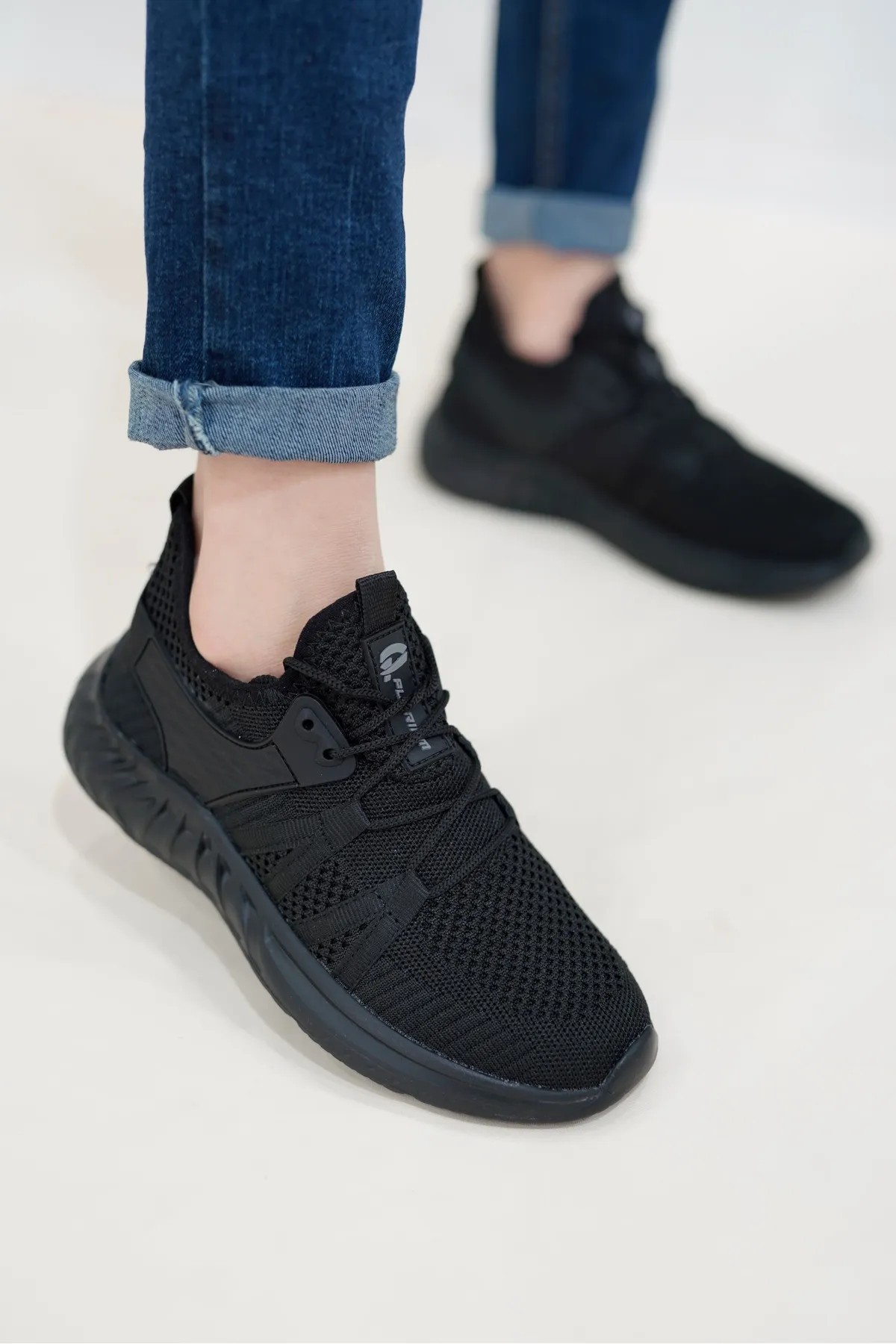 Siyah Siyah Erkek Plar Rahat Günlük Sneaker Wsb0958