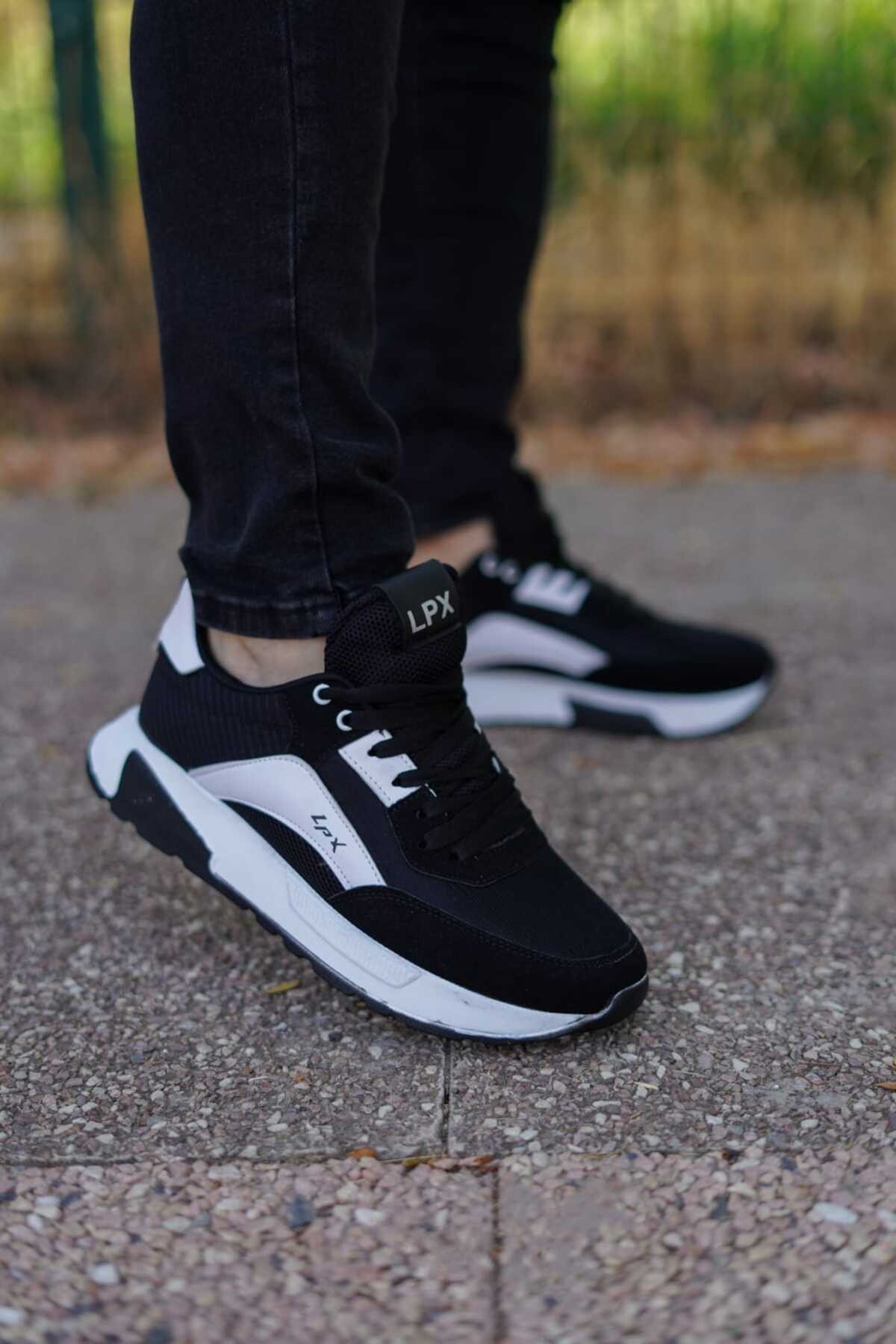 Siyah Beyaz Erkek Rahat Günlük Sneaker Wsb0554