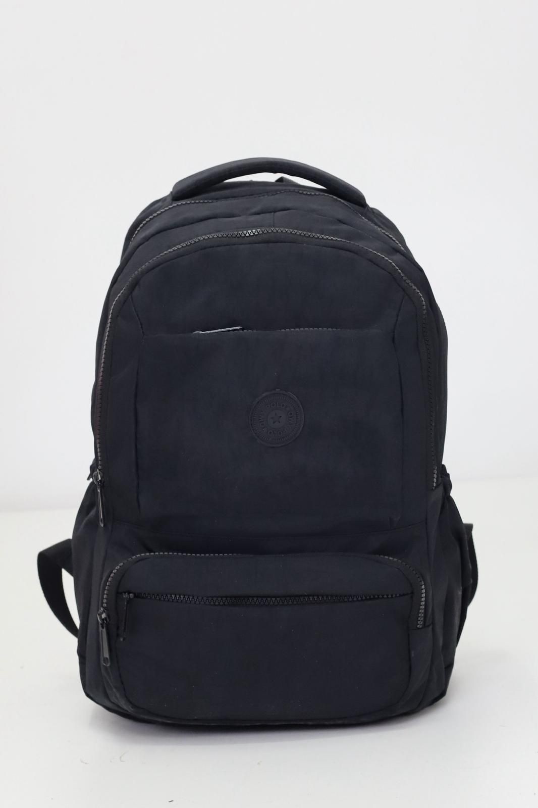 Siyah Unisex Kırınkil Kumaş  Günlük Sırt Okul Çantası WSB5042