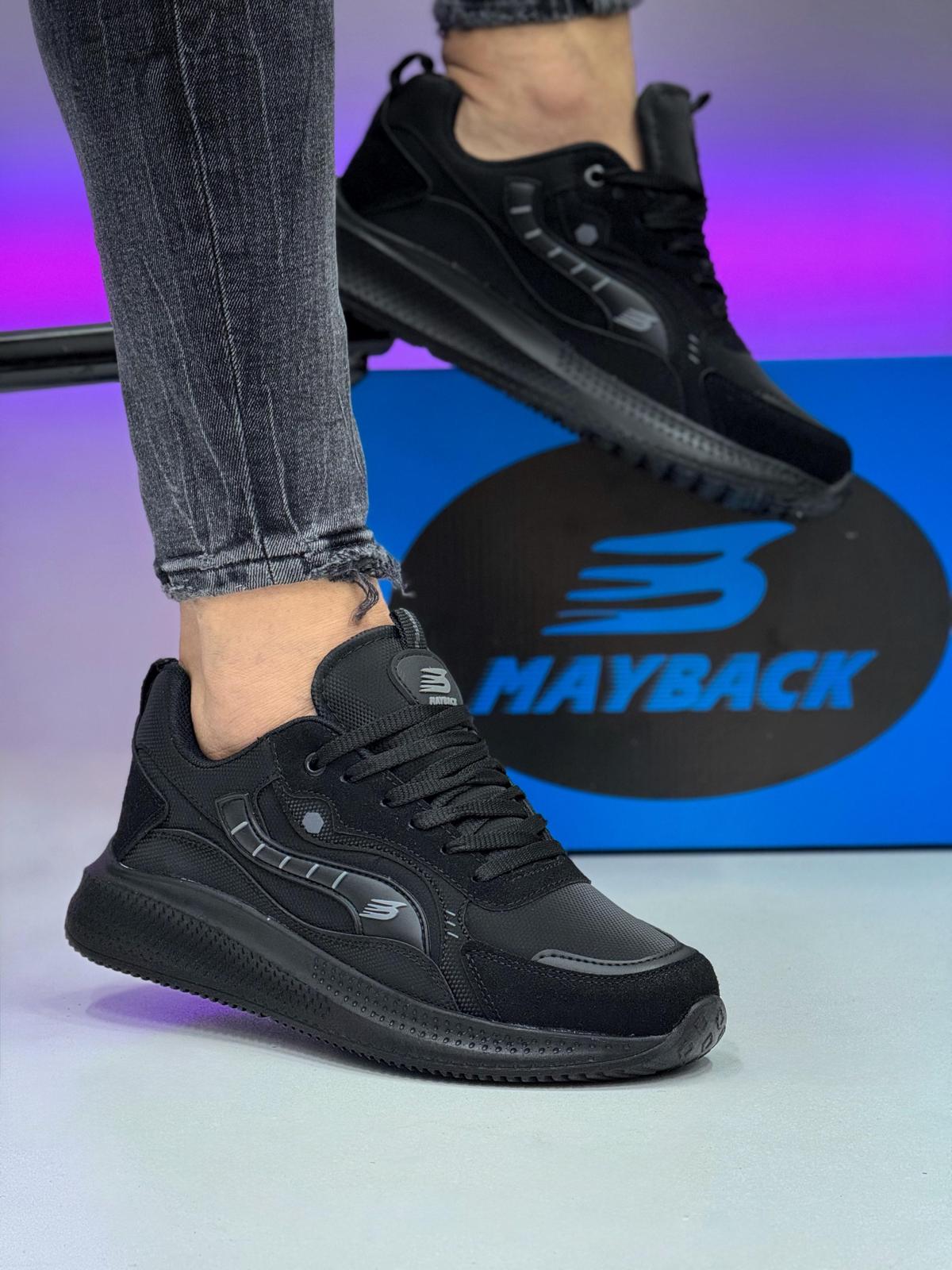 Erkek Sade Siyah Cilt Rahat Günlük Spor Ayakkabı WSB4126