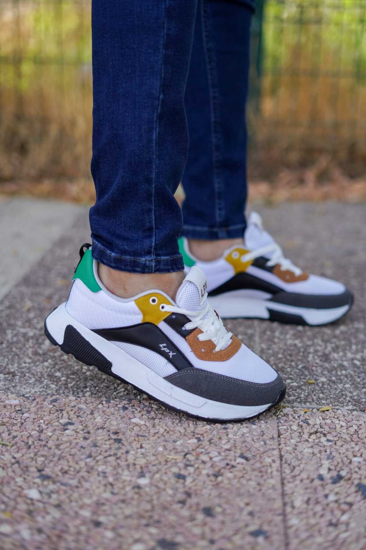Beyaz Yeşil Erkek Rahat Günlük Sneaker Wsb0554