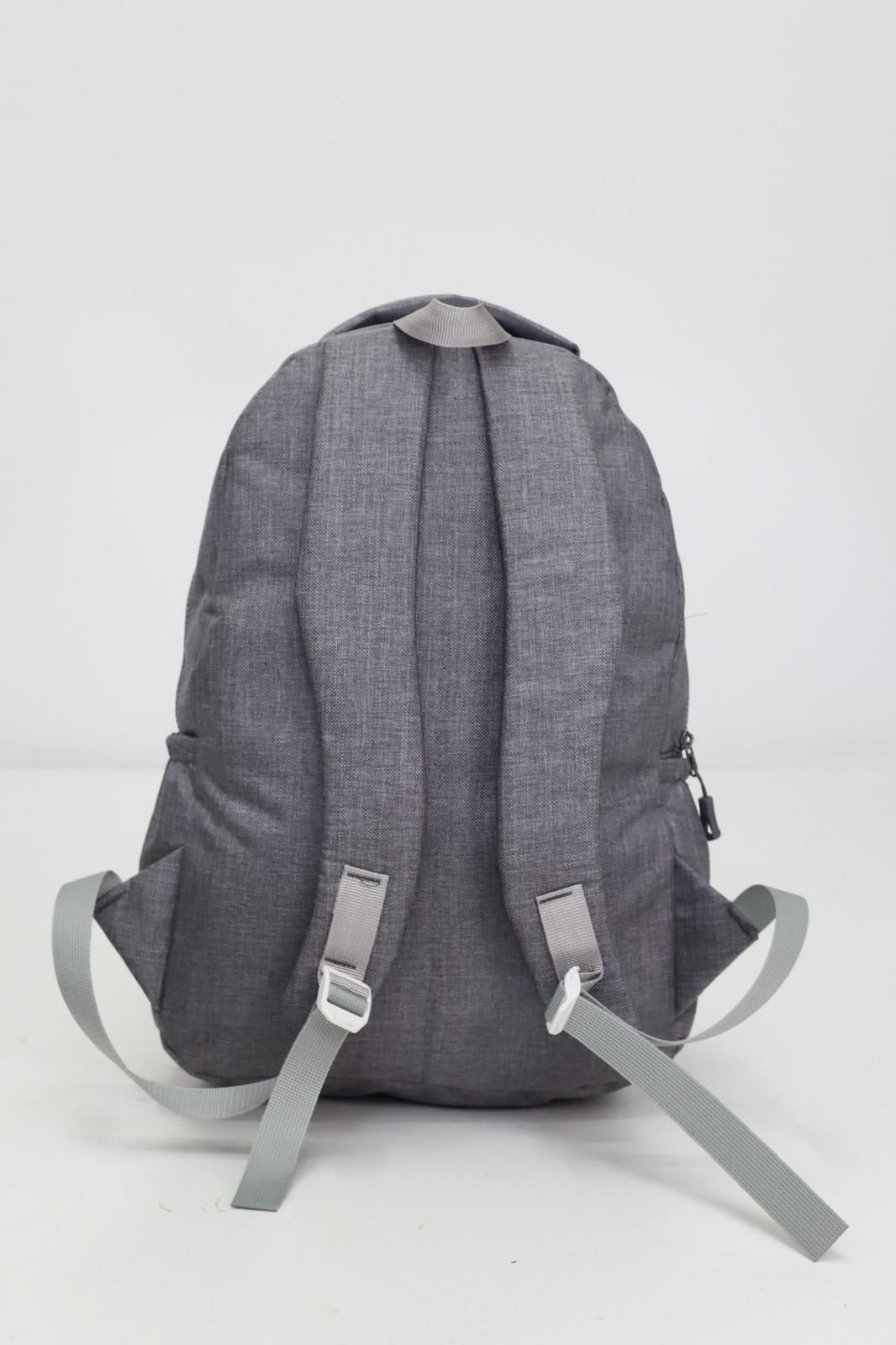 Gri Unisex Sıvı Geçirmez Kumaş  Günlük Sırt Okul Çantası WSB5044