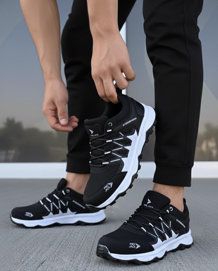 Siyah Beyaz Erkek Rahat Günlük Spor Ayakkabı Wsb0634