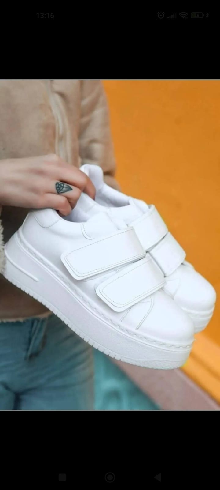 Beyaz Kadın Çıtçıtlı Yüksek Taban Çıtçıtlı Sneaker WSB4064