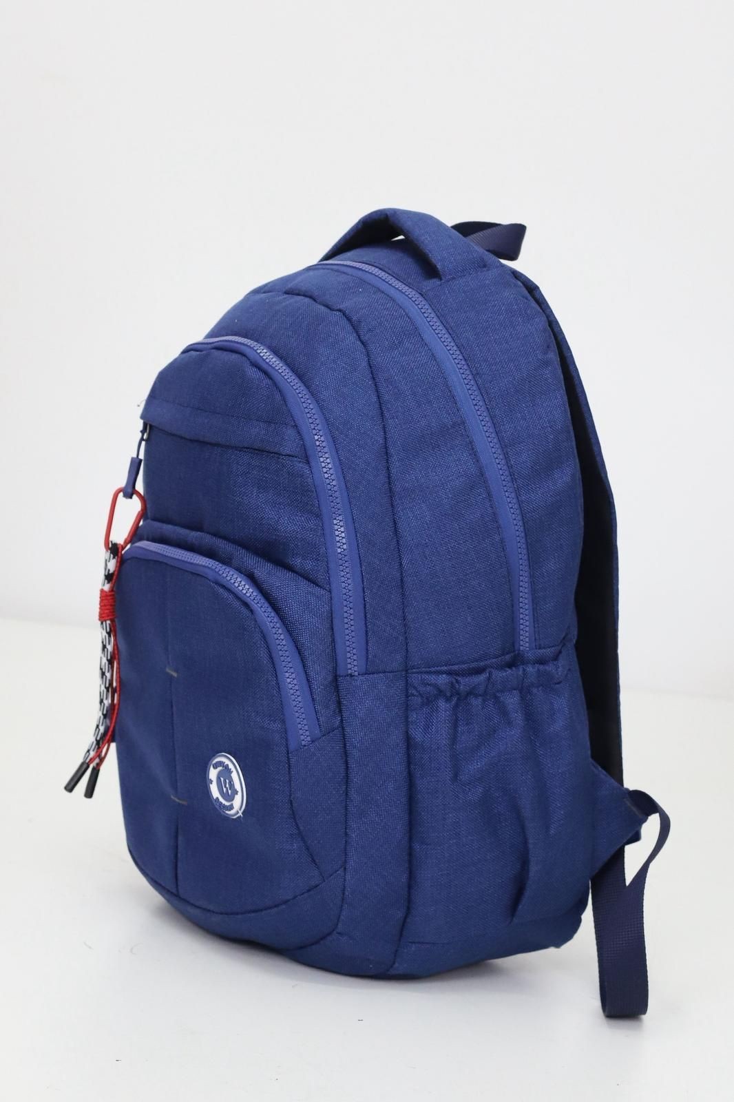 Lacivert Unisex Sıvı Geçirmez Kumaş  Günlük Sırt Okul Çantası WSB5044