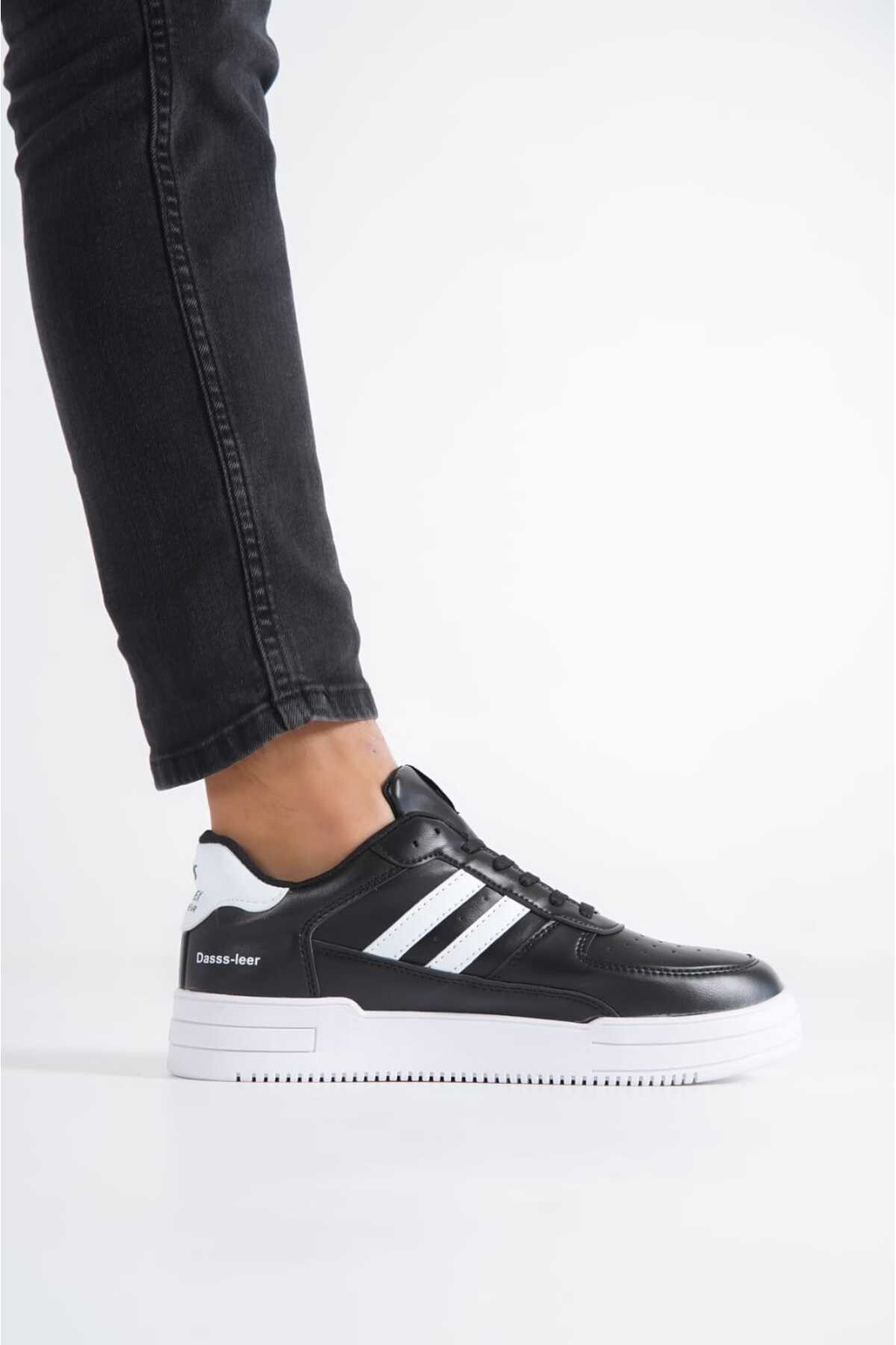 Siyah Beyaz Unisex 2 Şerit Rimex Rahat Günlük Sneaker Wsb0532